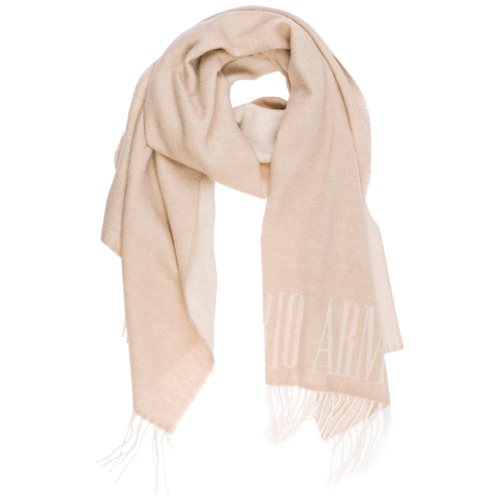 Emporio Armani Wool Scarf in Natural for Men - Lyst