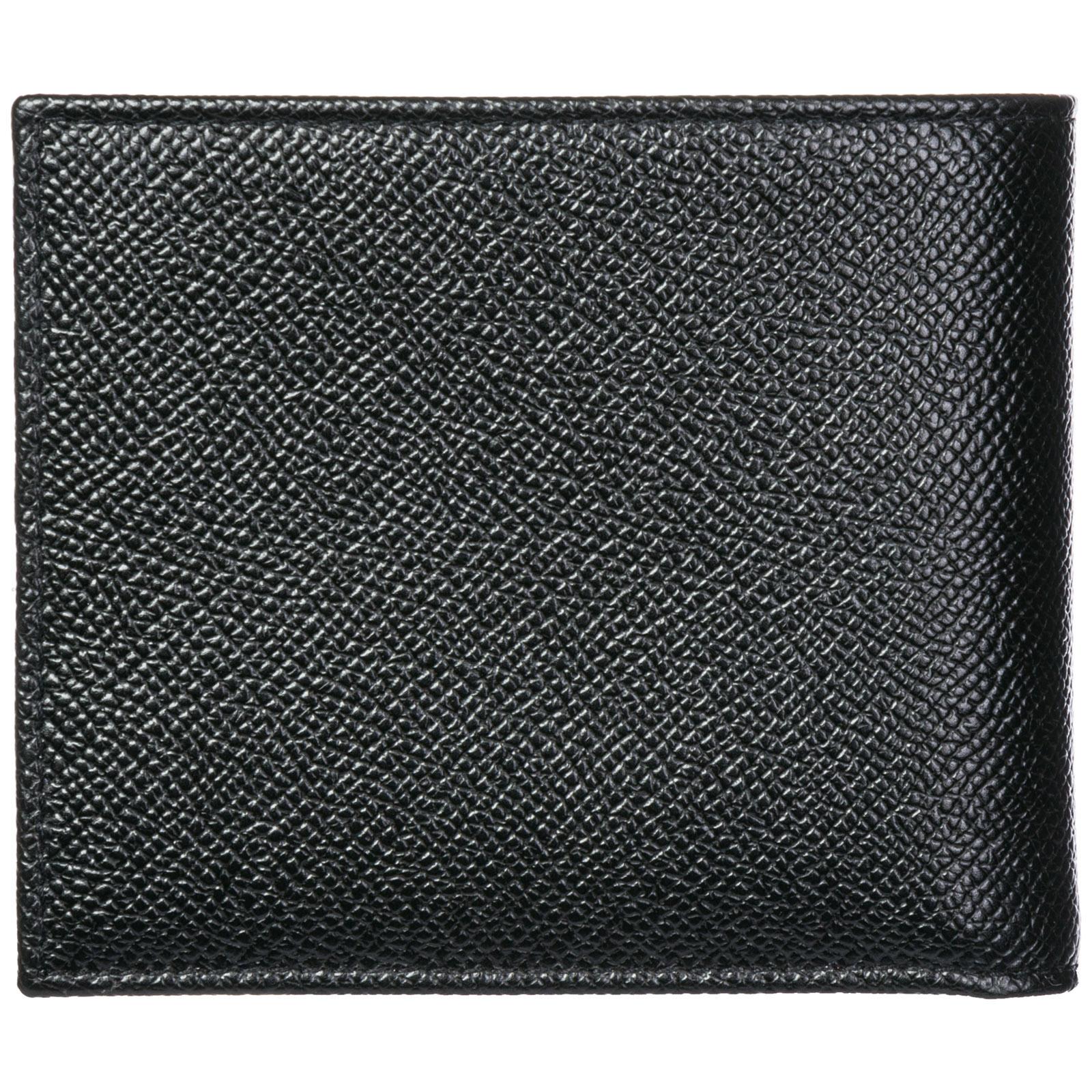 Dolce & Gabbana Men's Genuine Leather Wallet Credit Card Bifold in Nero