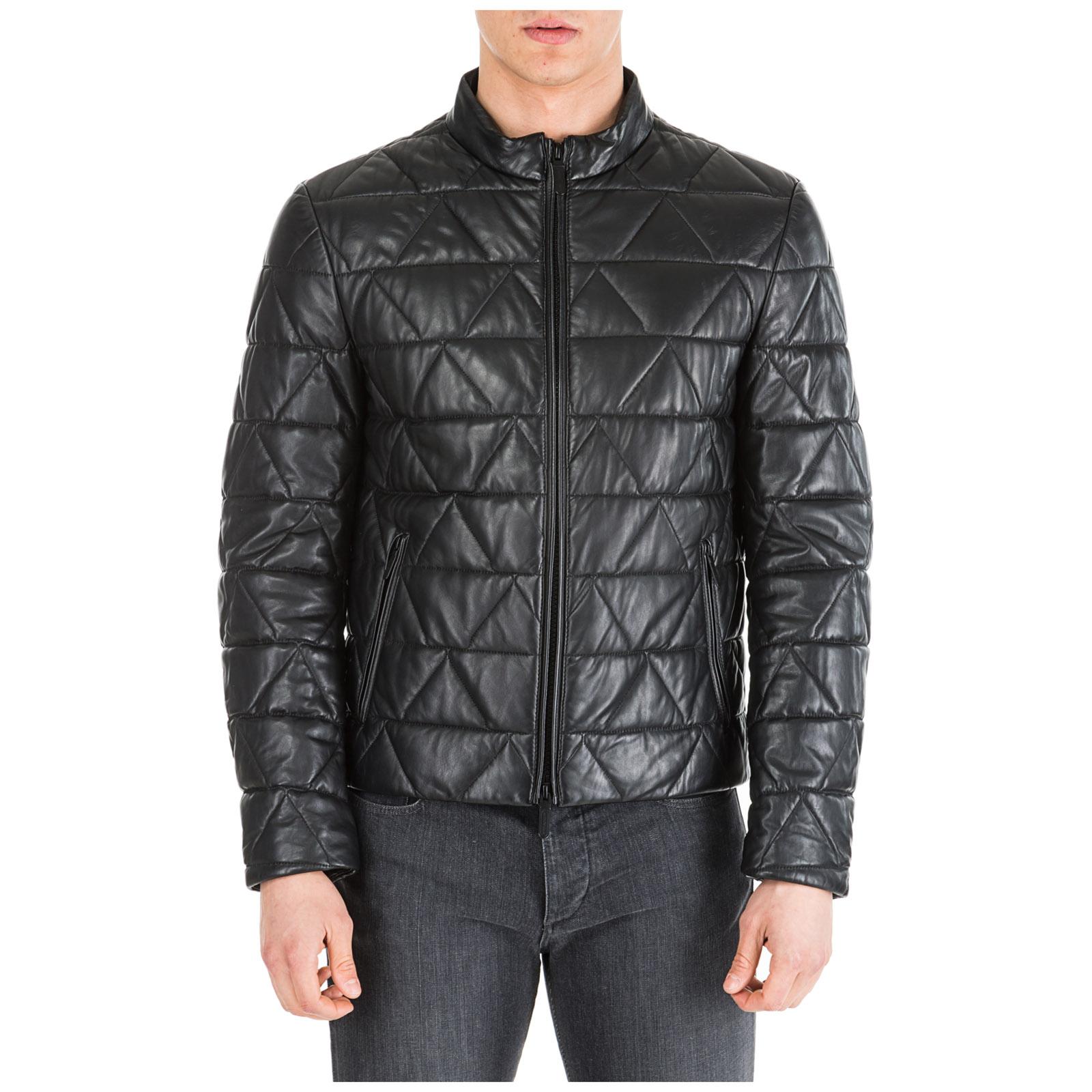 Emporio Armani Men's Outerwear Jacket Blouson In Pelle in Black for Men ...