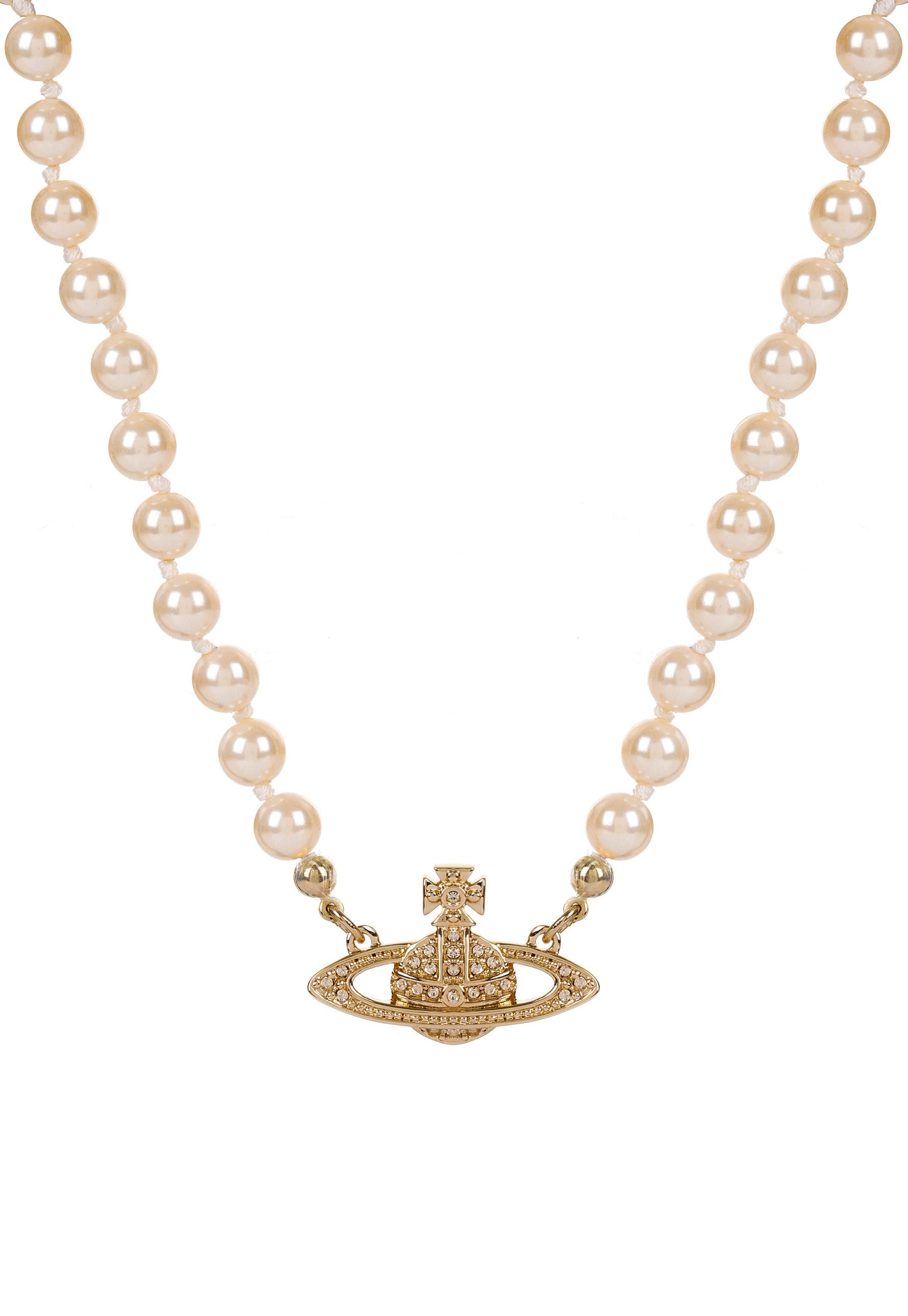 Lyst - Vivienne Westwood Mini Bas Relief Pearl Choker White/gold in