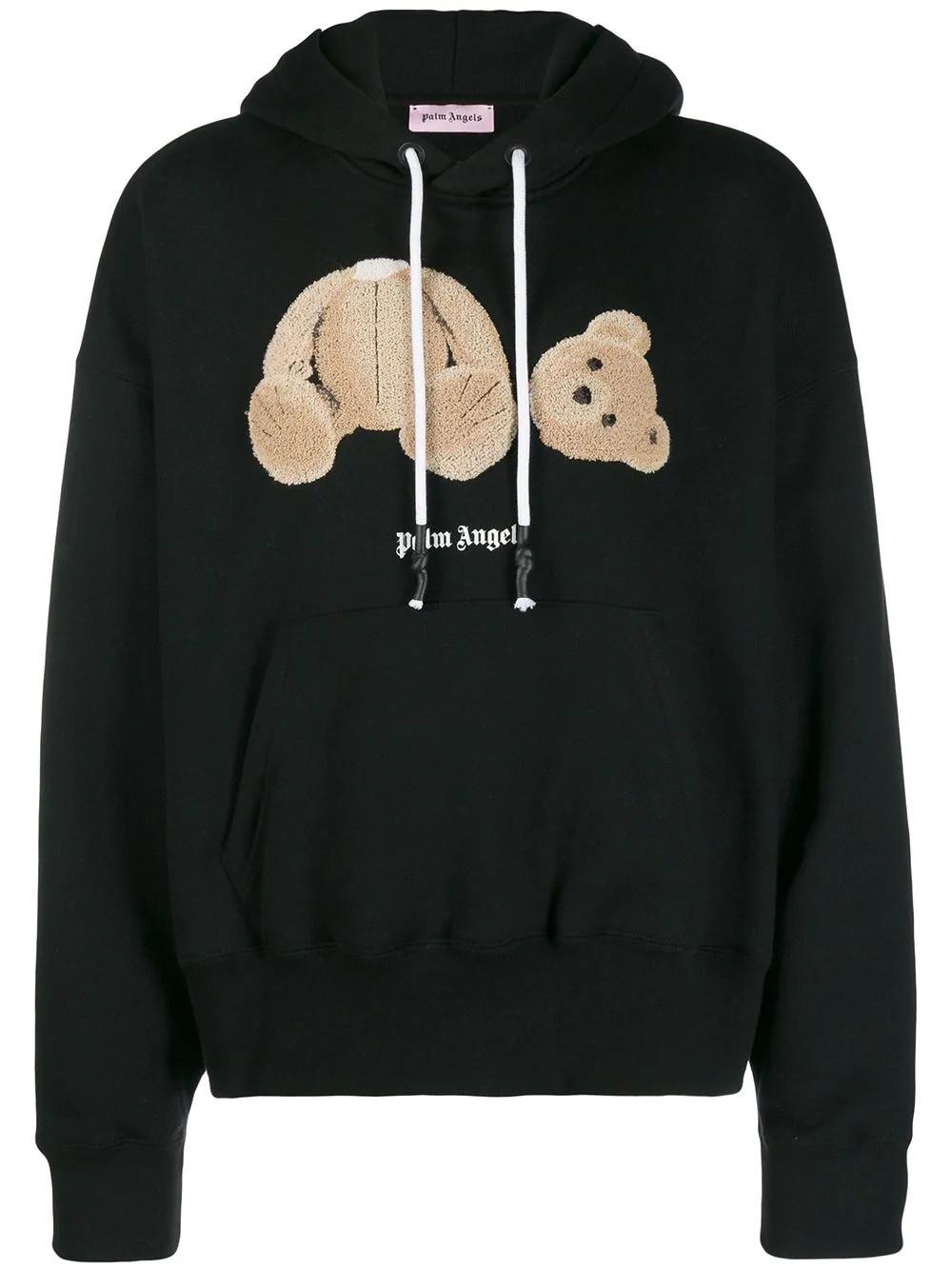Palm Angels Cotton Bear Hoodie in Black for Men - Lyst