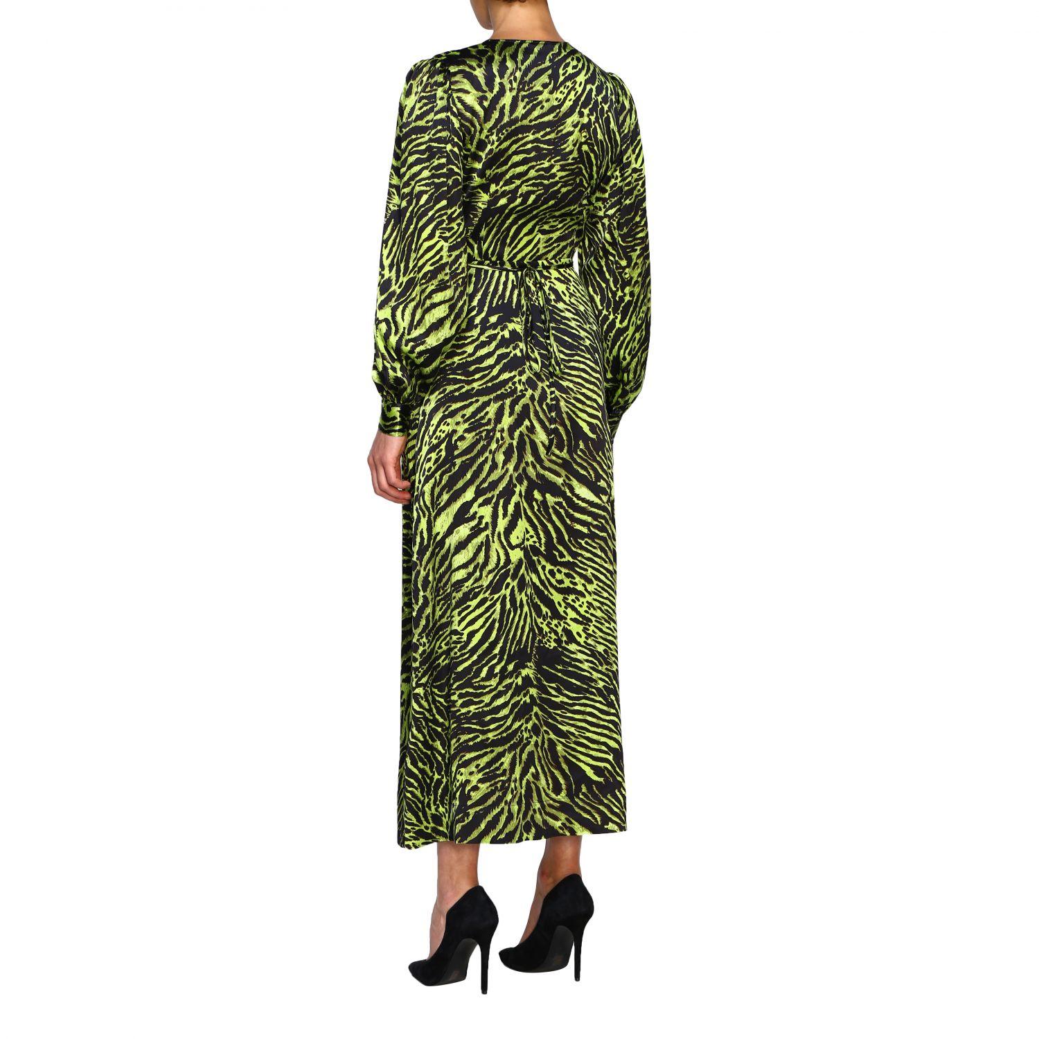 Ganni Silk Women's Dress in Green - Lyst