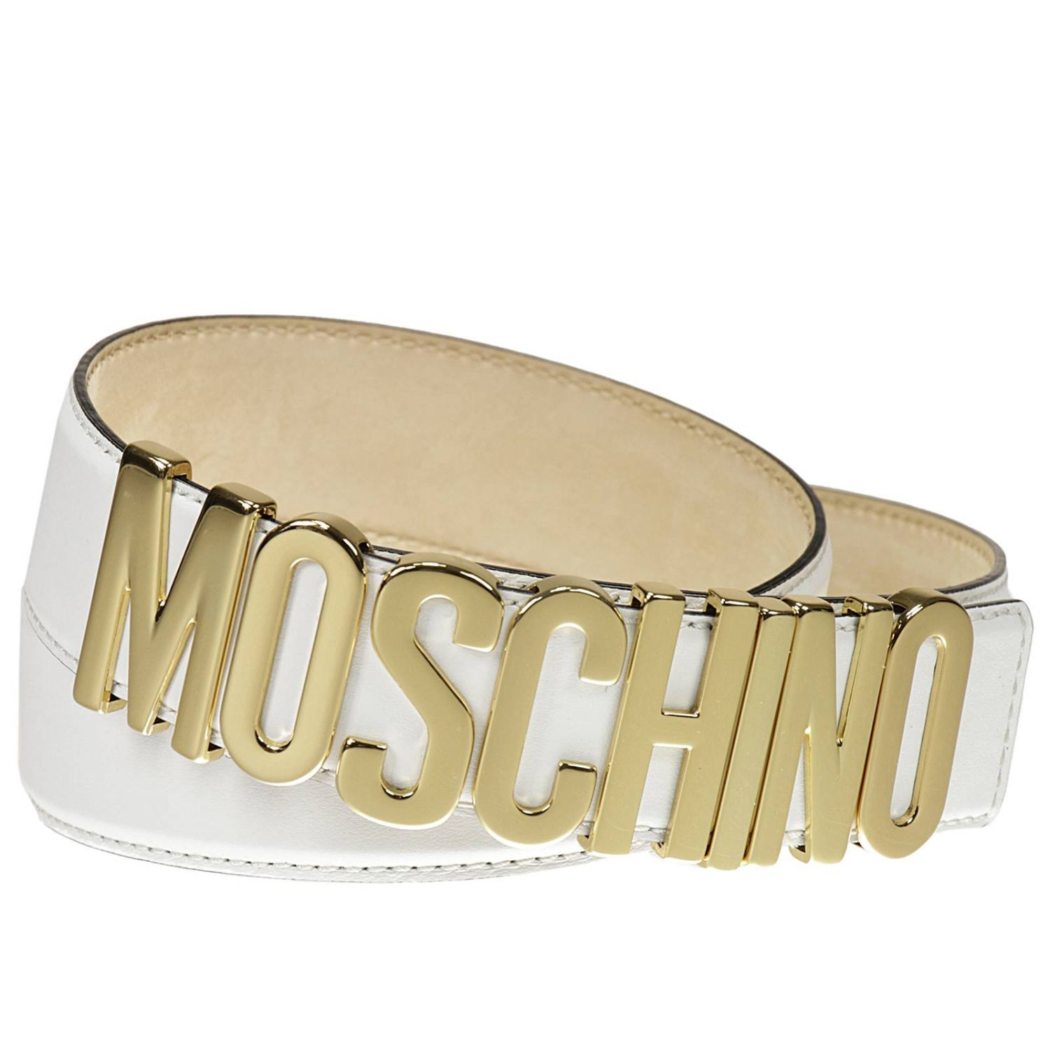 Moschino couture Cintura Lettering Vitello in Metallic | Lyst