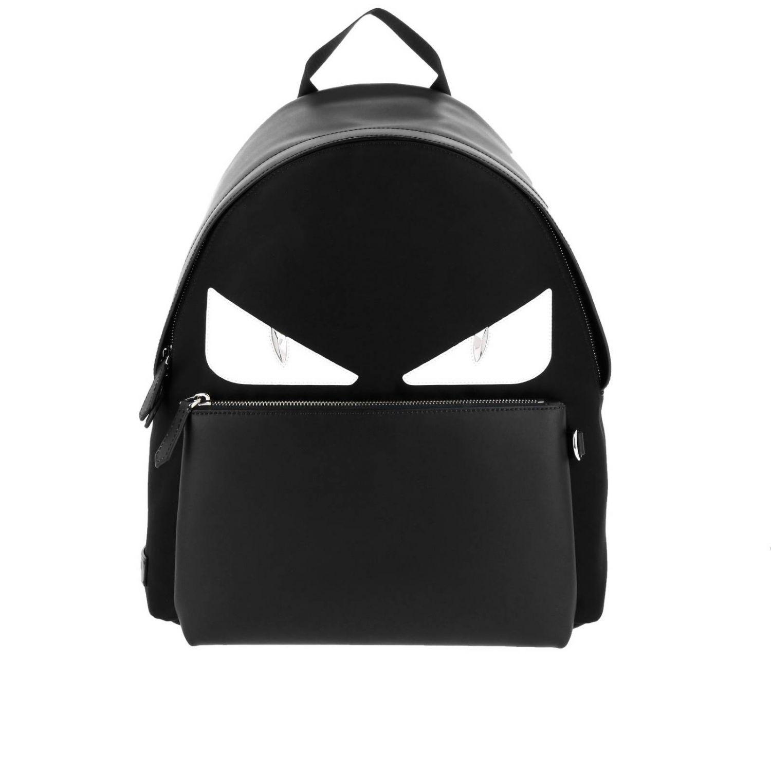 Fendi Monster Eyes Leather And Nylon Backpack With Bag Bugs Eyes ...