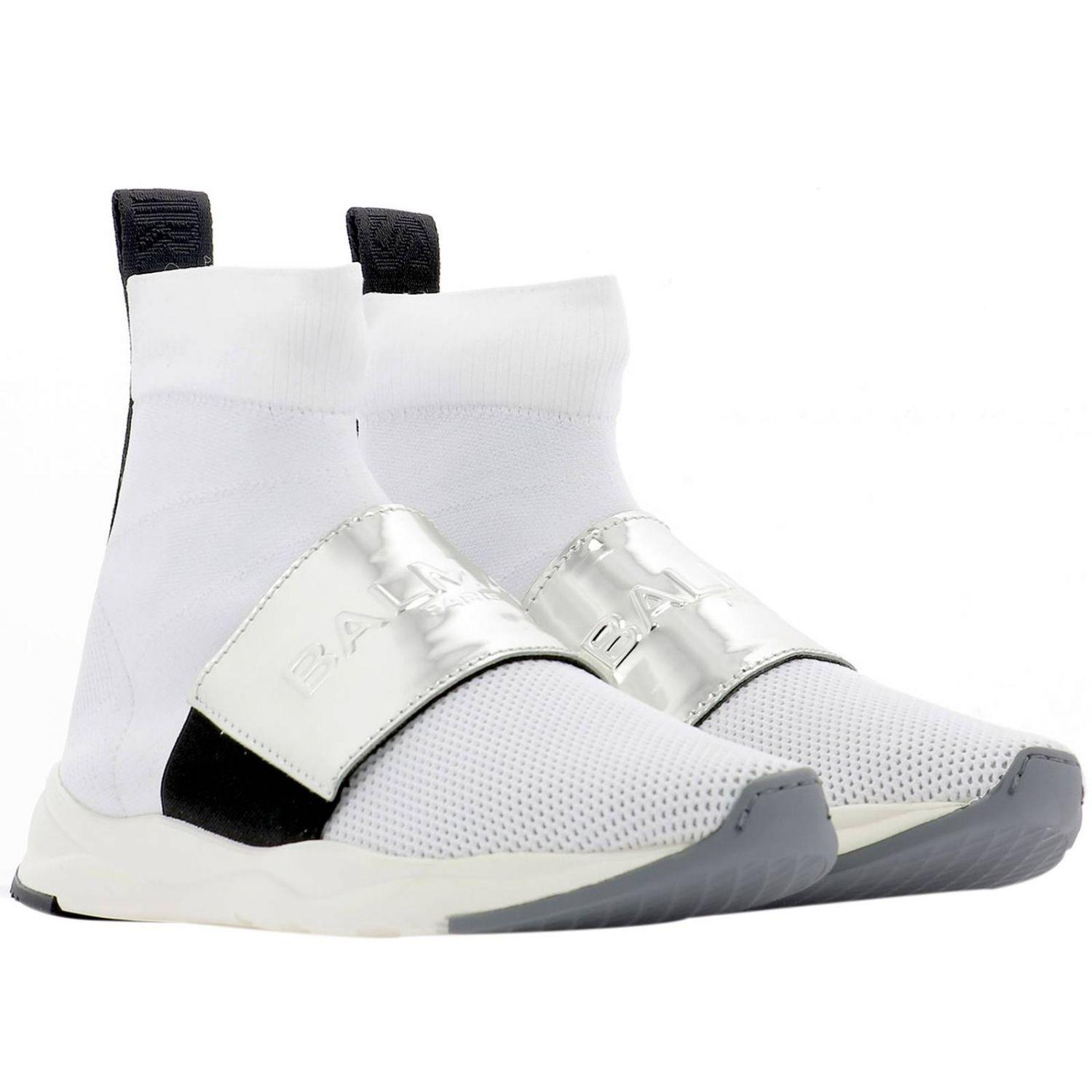balmain white sneakers women's