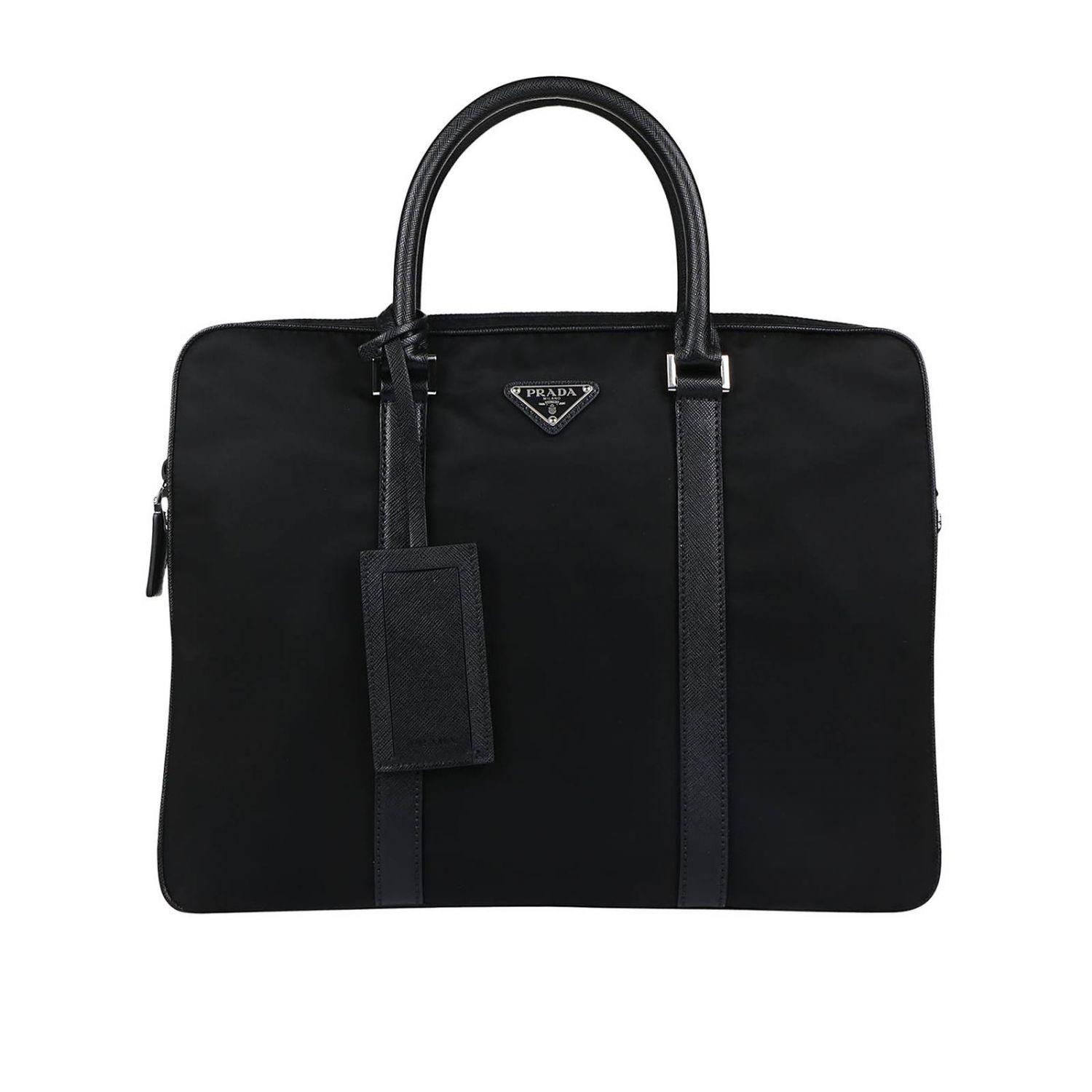 Prada Synthetic Work Bag In Nylon And Leather With Triangular Logo in ...