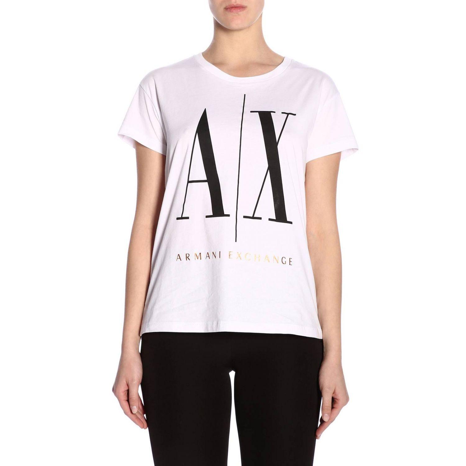 Armani Exchange T-shirt Women in White - Lyst