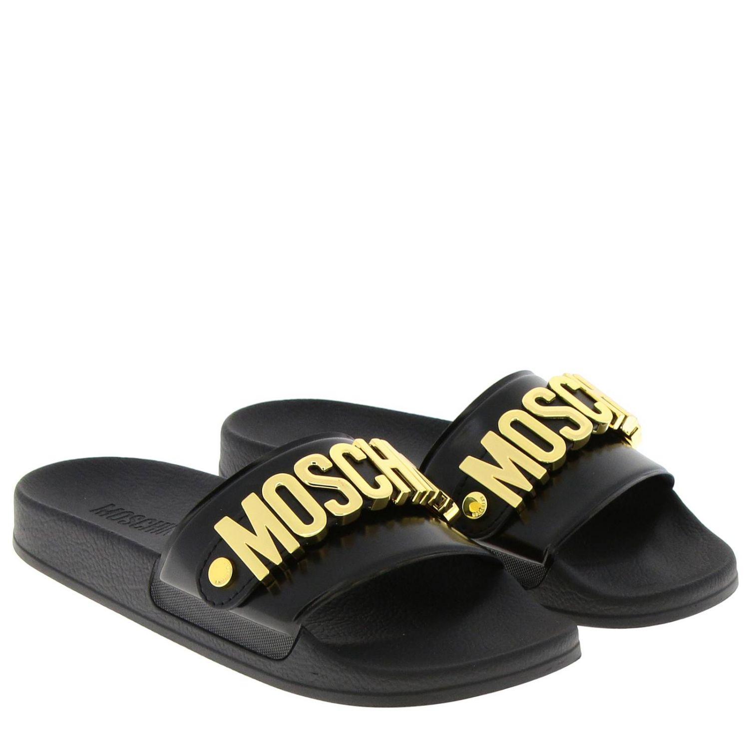 Moschino Couture Flat Sandals Shoes Women in Black - Lyst
