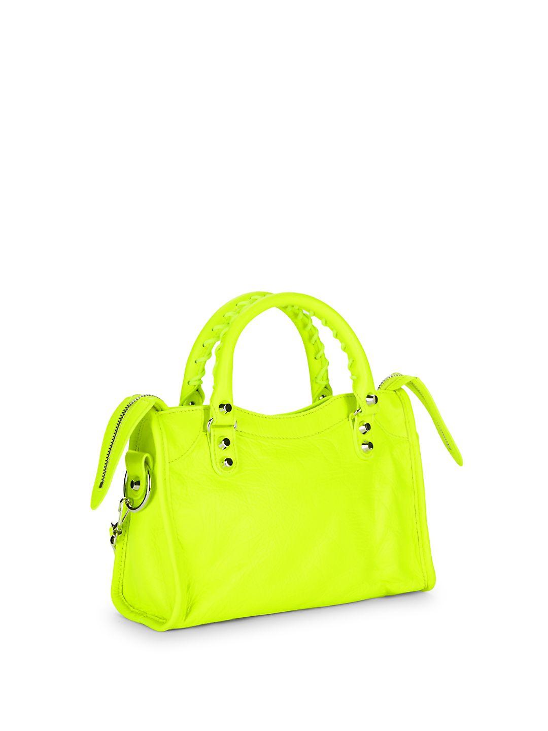 Balenciaga Neon Leather Bag - Lyst