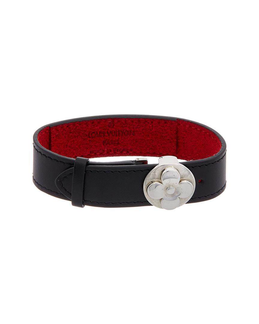 Lyst - Louis Vuitton Black Monogram Leather Goodluck Bracelet in Red for Men