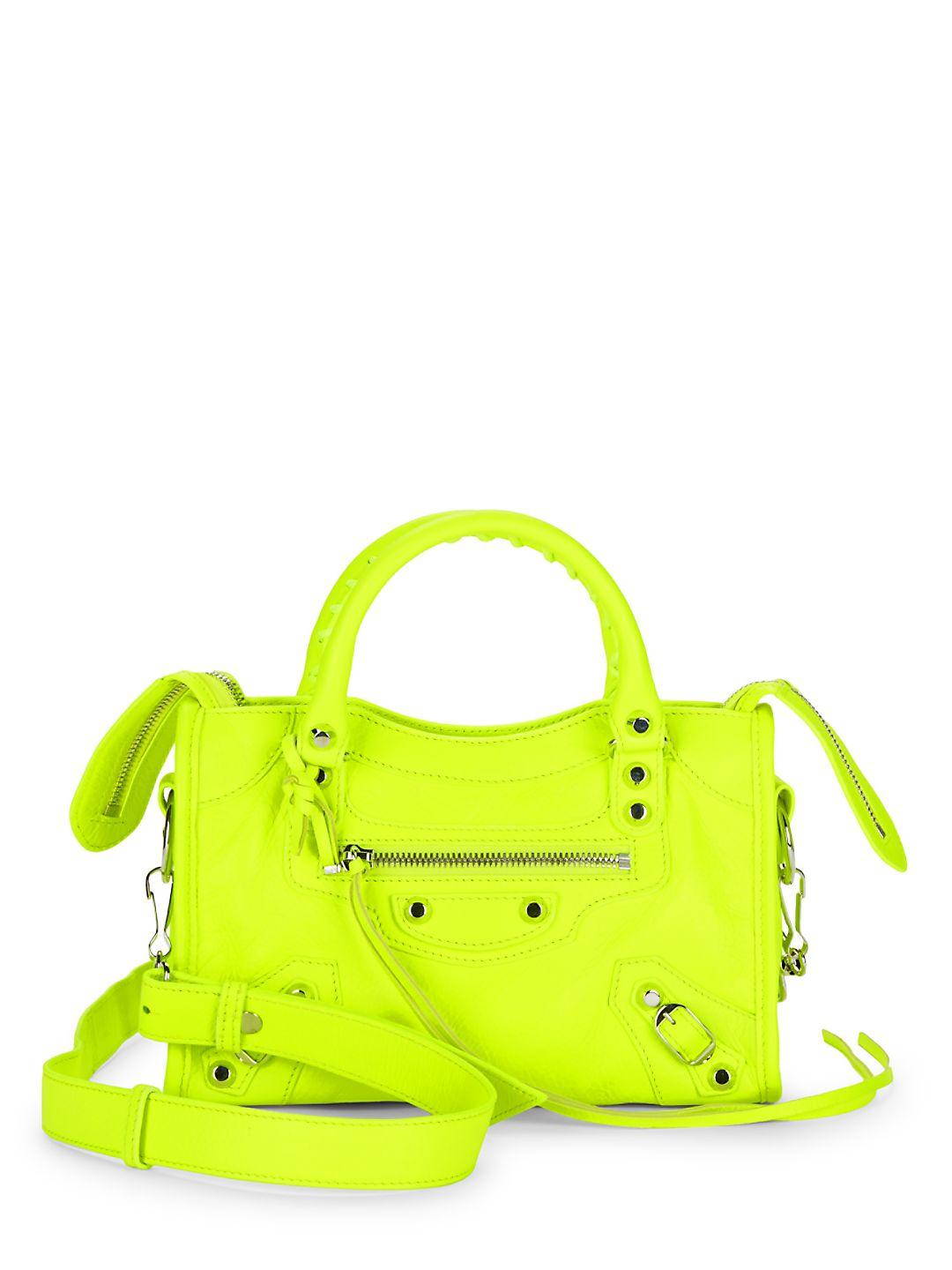 Lyst - Balenciaga Neon Leather Bag