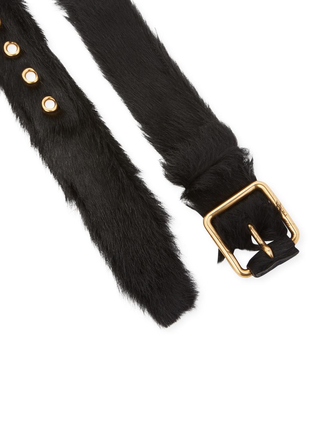 Lyst - Prada 5-notch Fur Belt in Black