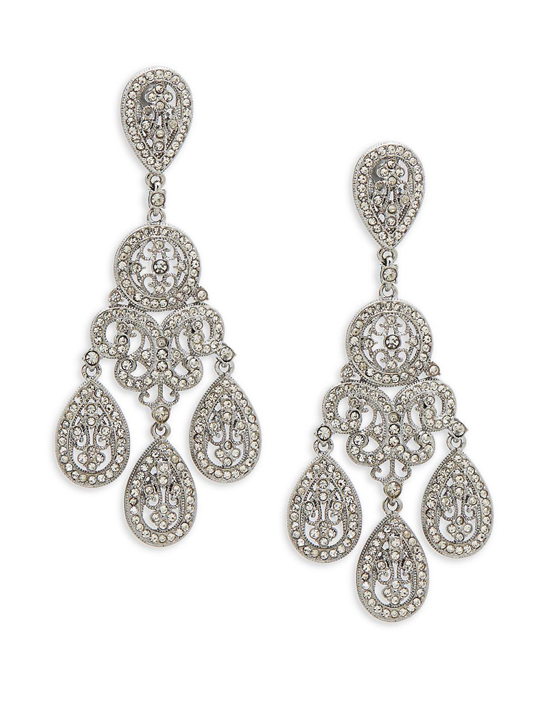 Adriana Orsini Crystal Large Teardrop Chandelier Earrings In Adriana Orsini Women S Metallic Crystal Large Teardrop Chandelier Earrings