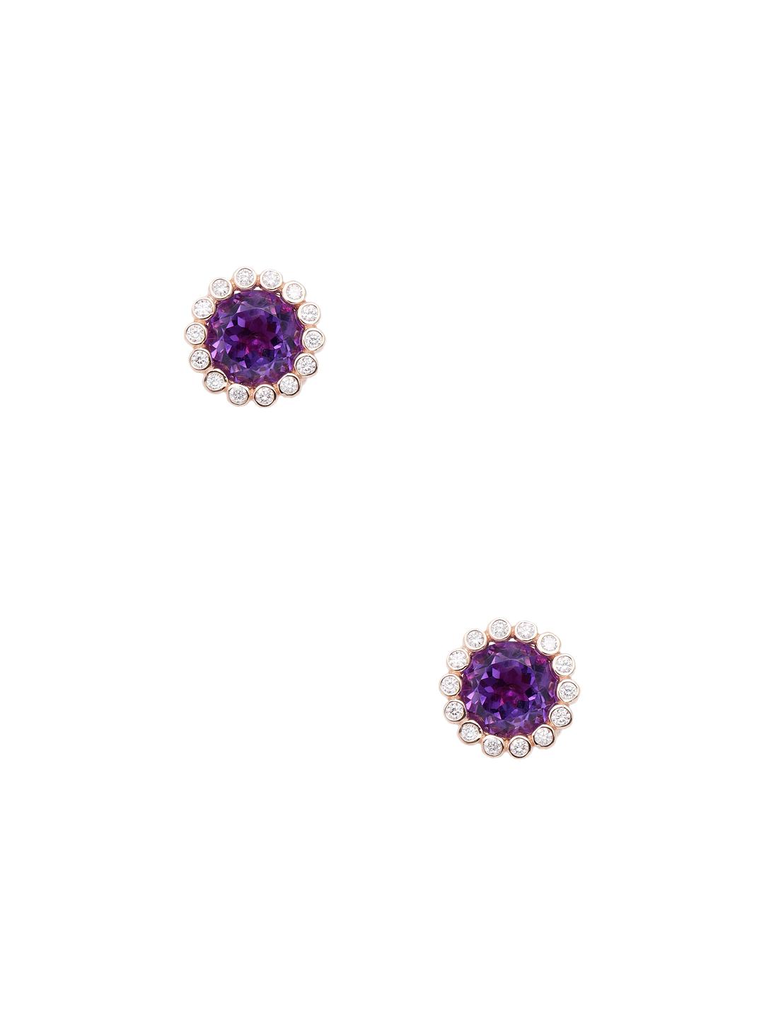 Lyst Rina Limor 14k Rose Gold African Amethyst Diamond Scalloped Rina Limor Women S 14k Rose Gold African Amethyst Diamond Scalloped Stud Earrings