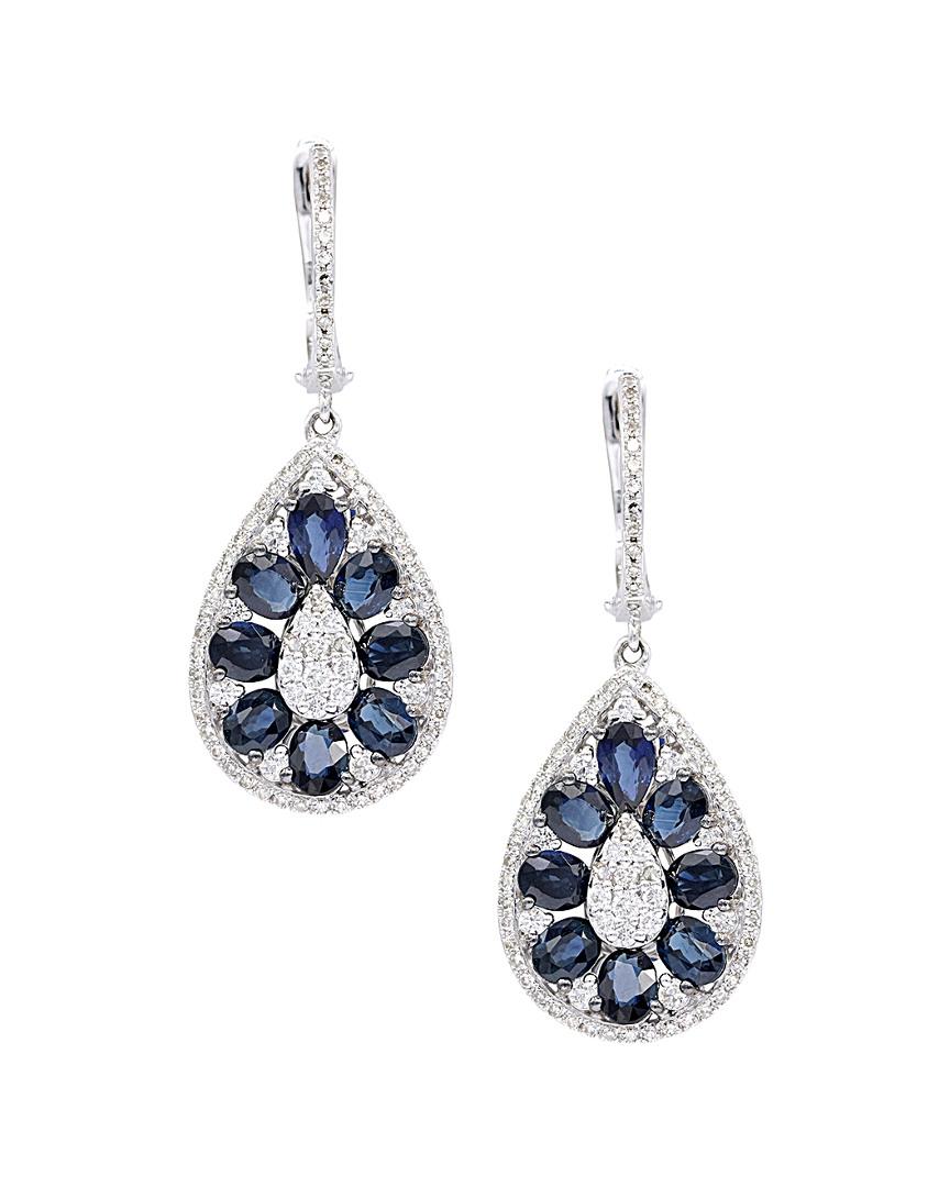 Diana M. Jewels . Fine Jewelry 14k 4.70 Ct. Tw. Diamond & Sapphire Drop ...