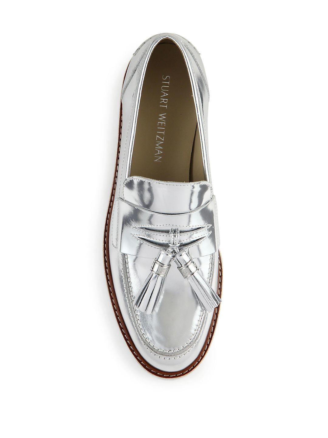 stuart weitzman manila loafer white