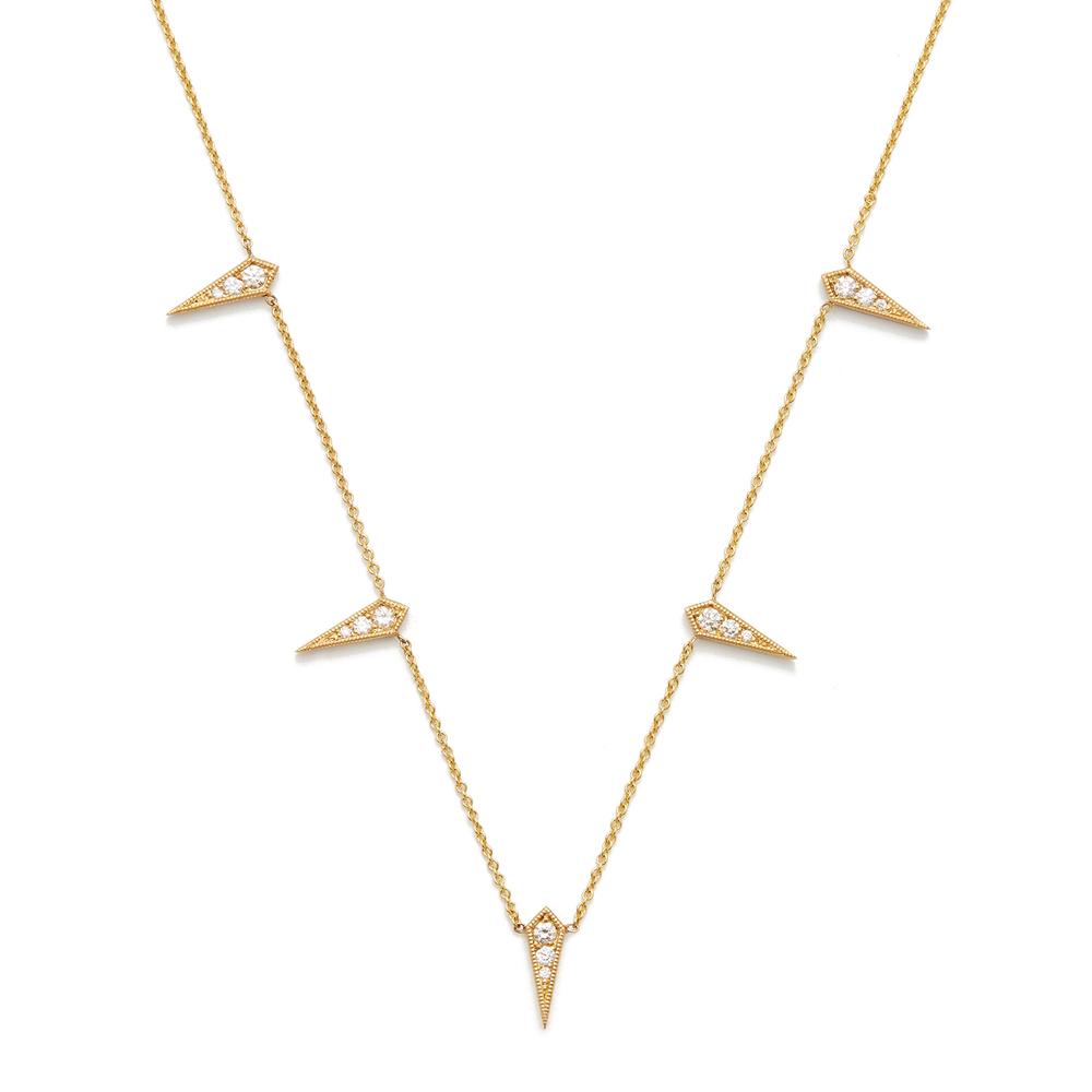 Lyst - Lizzie Mandler 5-kite Yellow-gold Diamond Necklace in Metallic