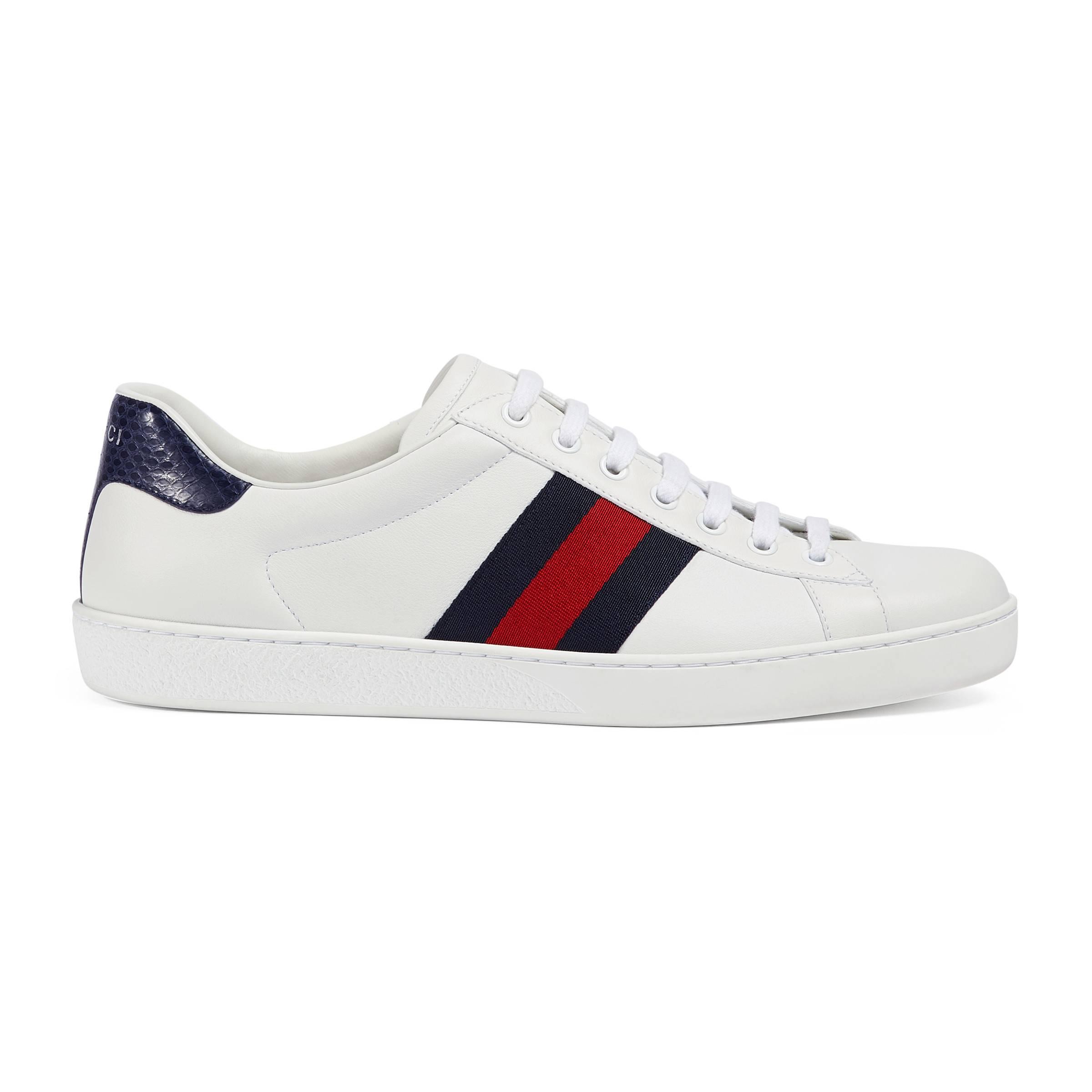 Gucci Ace Leather Low-top Sneaker in White for Men - Save 10% - Lyst