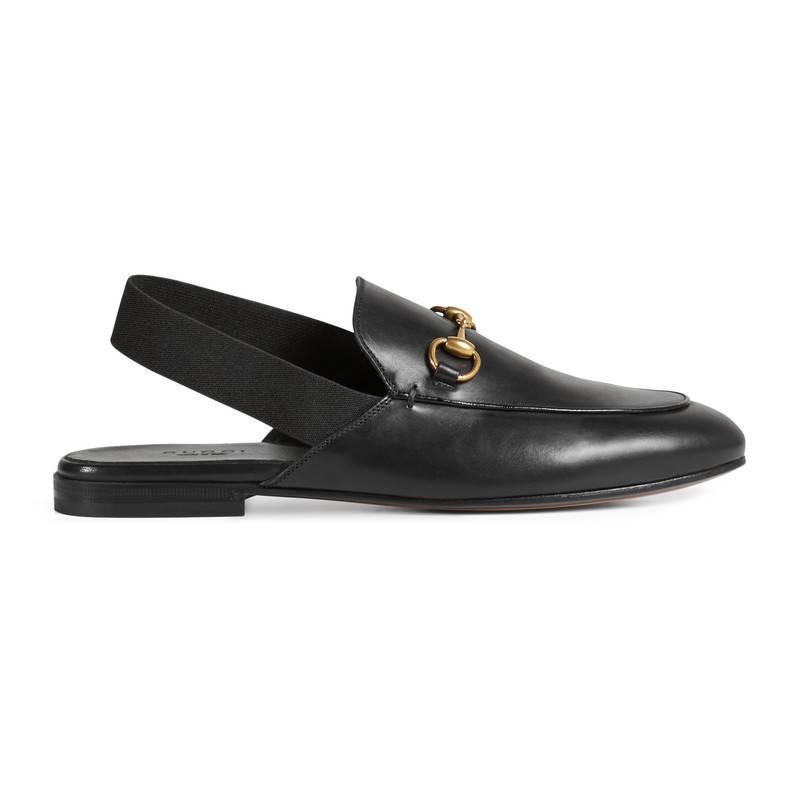 Lyst - Gucci Leather Horsebit Slingback Loafer in Black - Save 5.