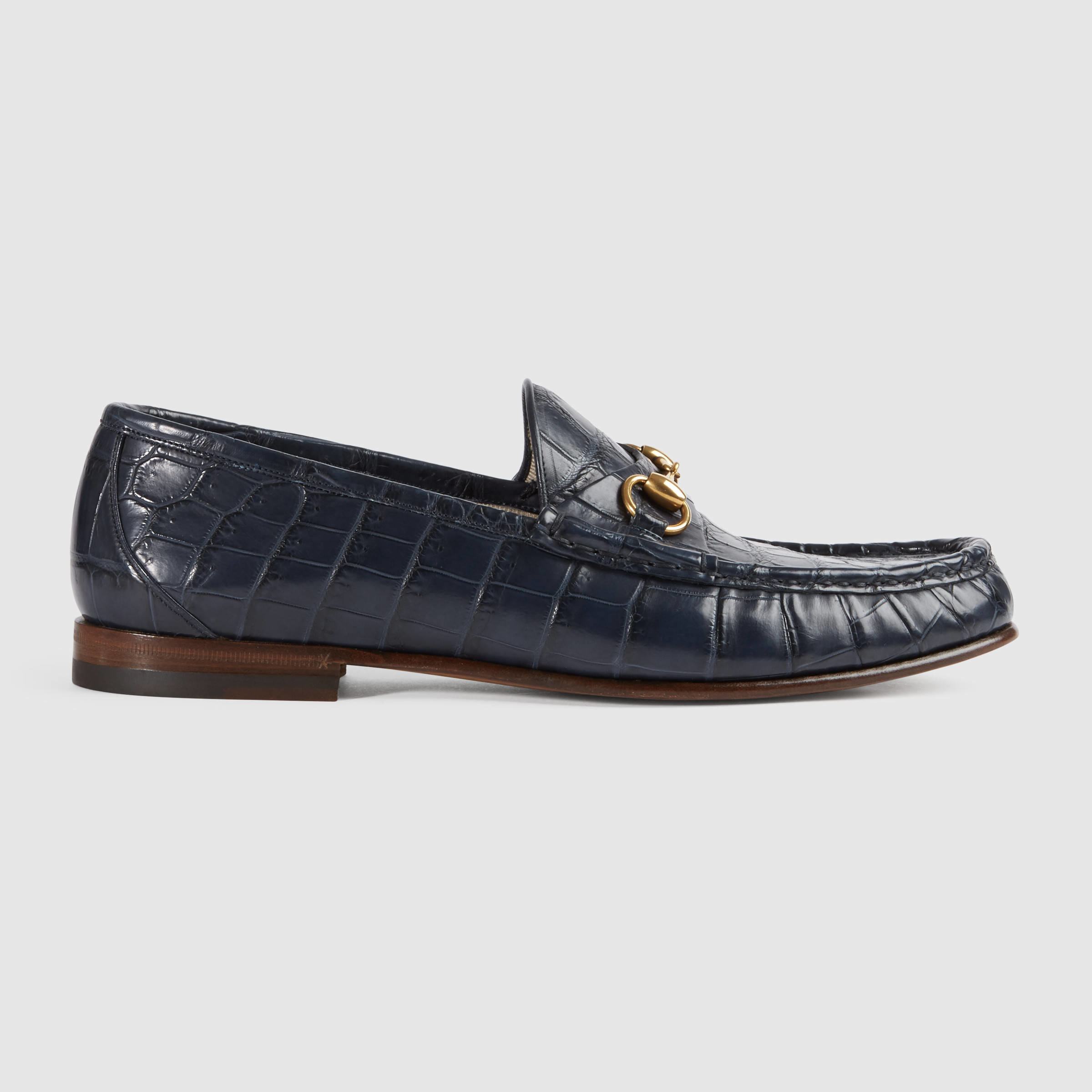 Lyst - Gucci 1953 Horsebit Crocodile Loafer in Blue for Men