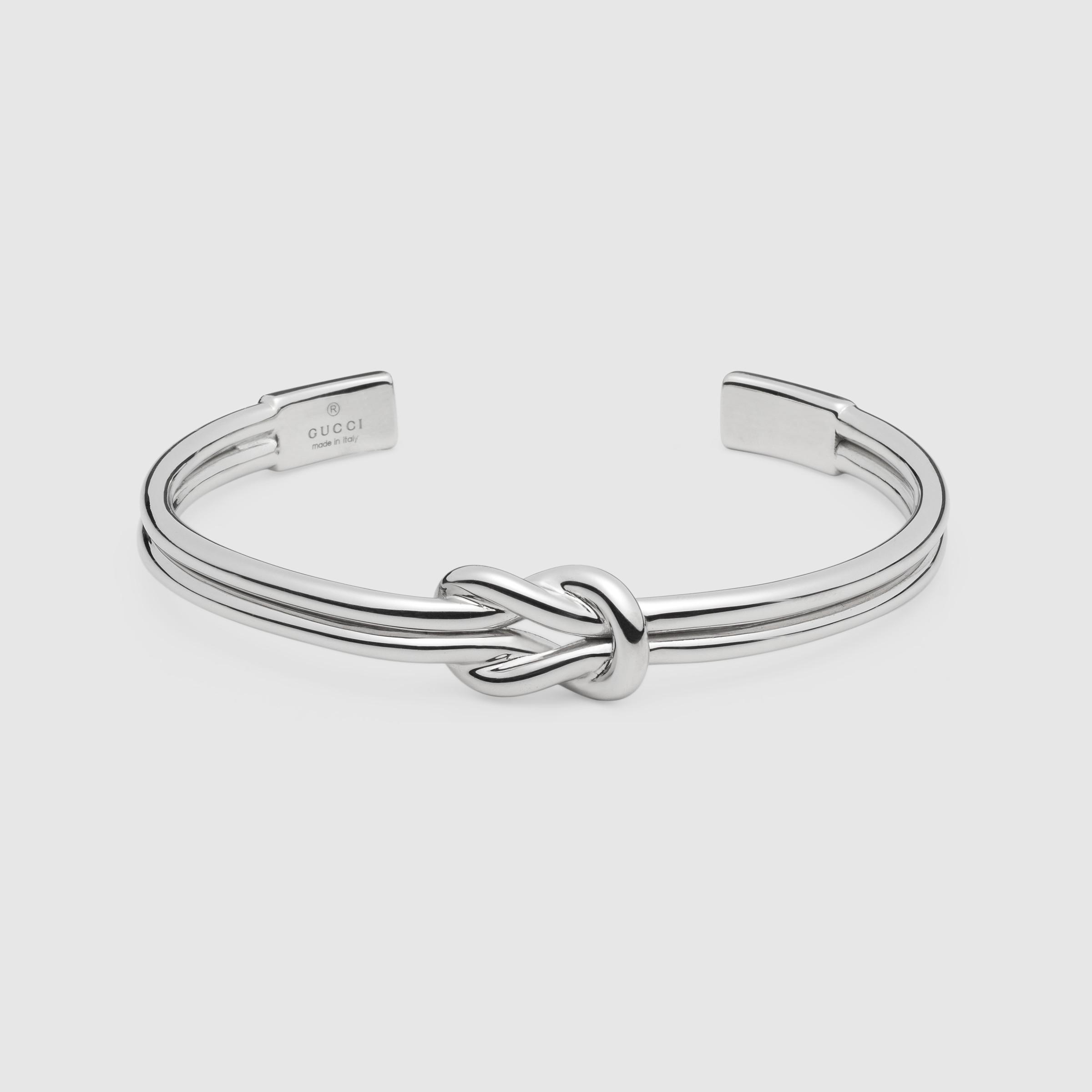Lyst Gucci Knot Bracelet In Silver Metallic Gallery