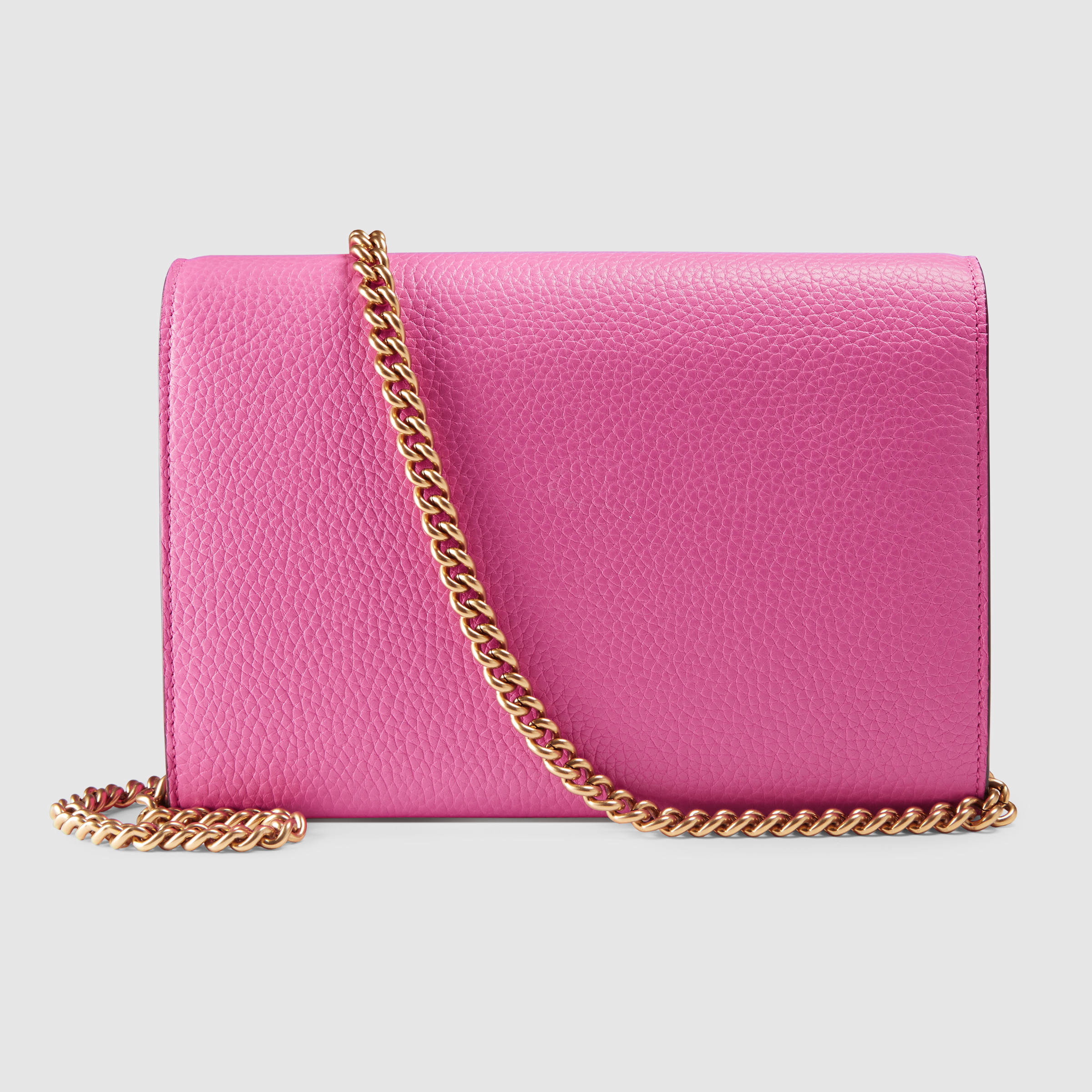 Gucci GG Marmont Leather Mini Chain Bag in Pink - Lyst