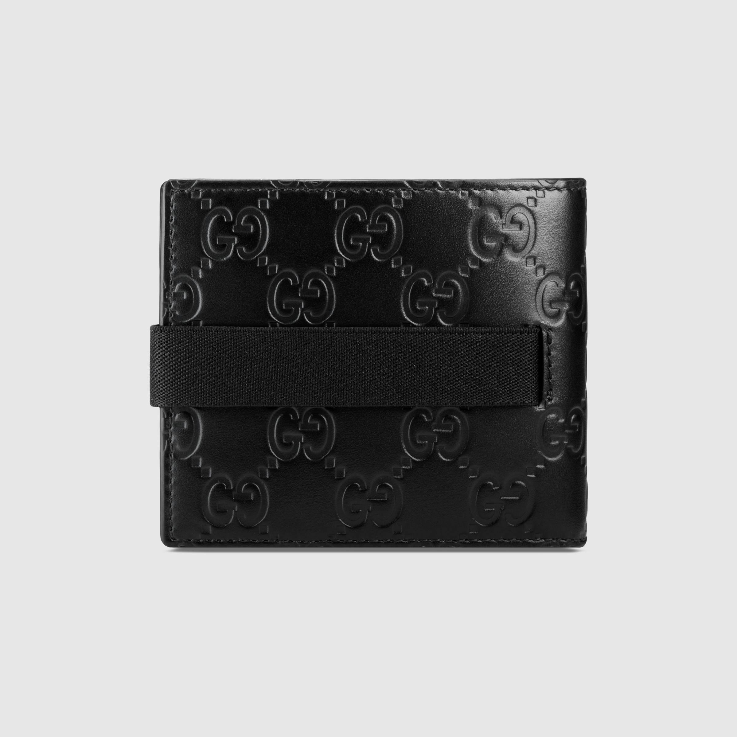 Lyst - Gucci Elastic Signature Wallet in Black for Men