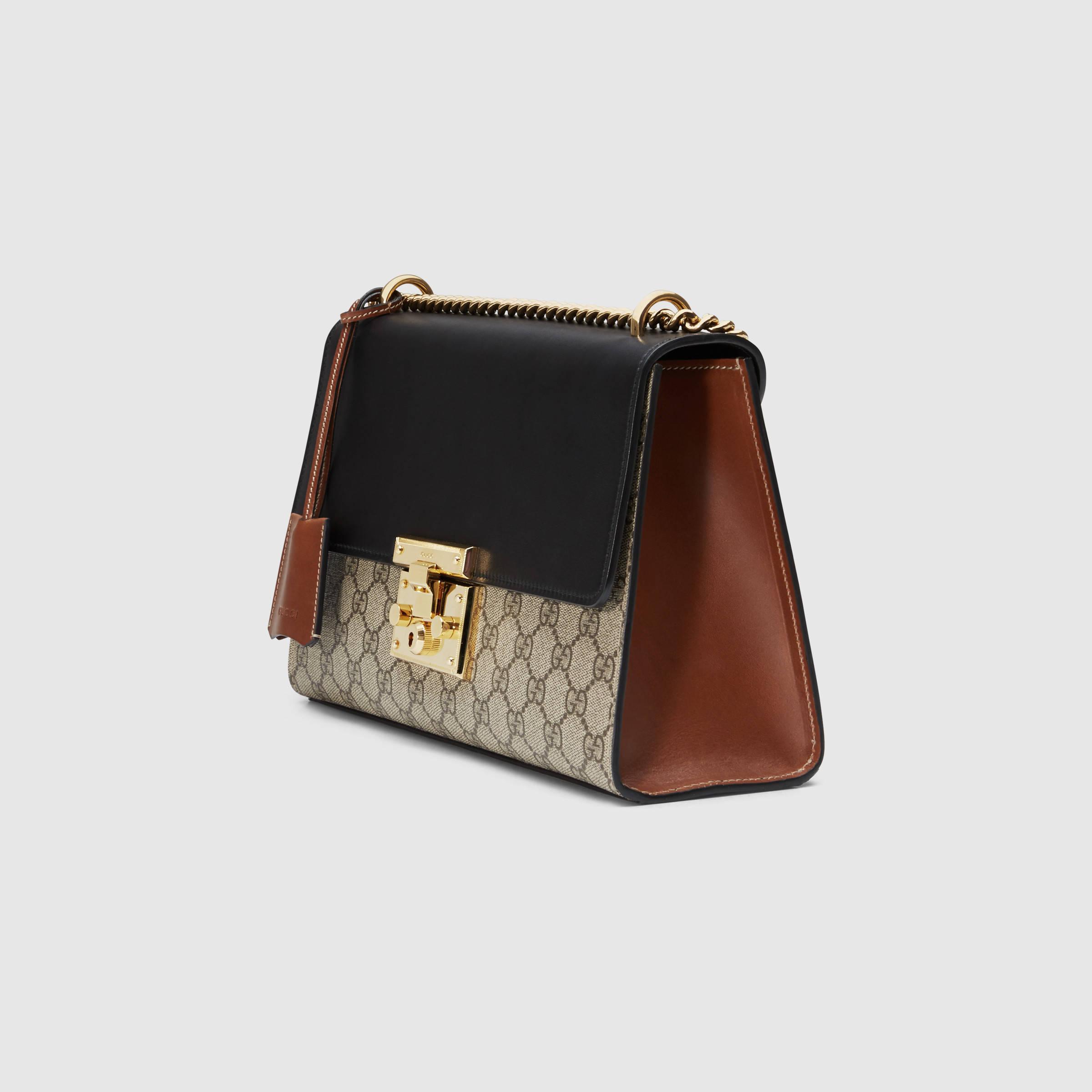 Lyst - Gucci Padlock GG Supreme Canvas And Leather Shoulder Bag