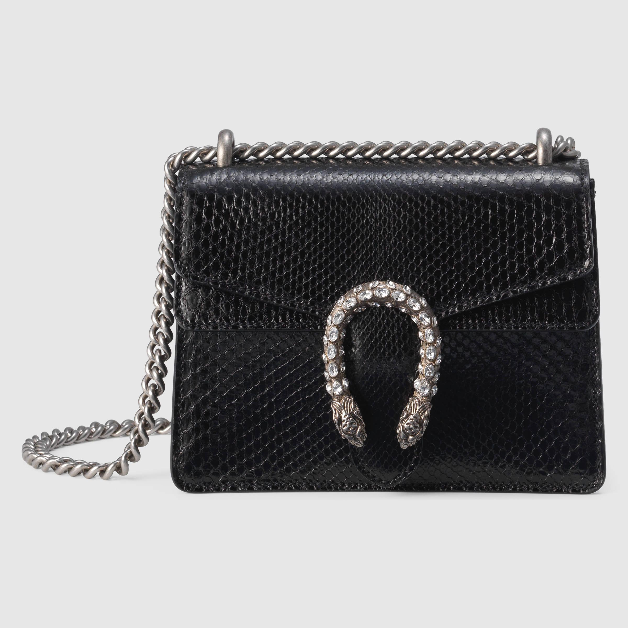 Gucci Dionysus Python Mini Bag in Black | Lyst