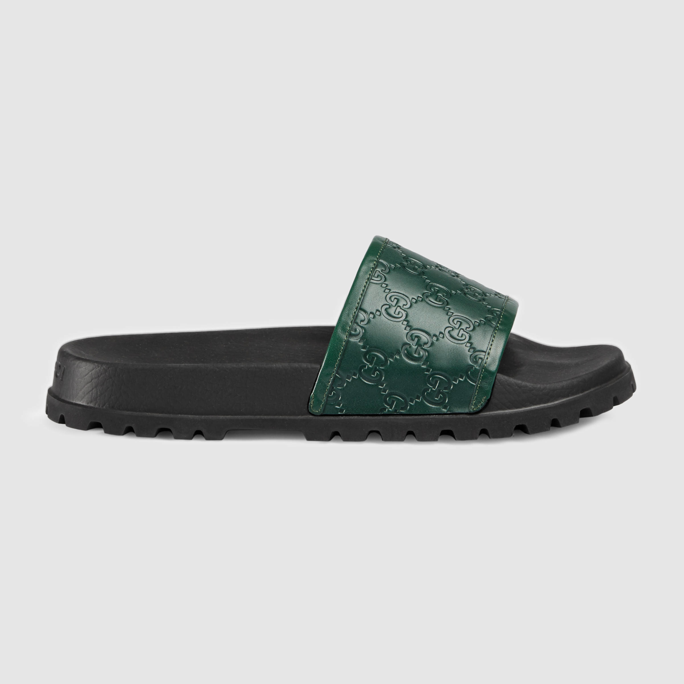 Lyst - Gucci Signature Slide Sandal in Green for Men