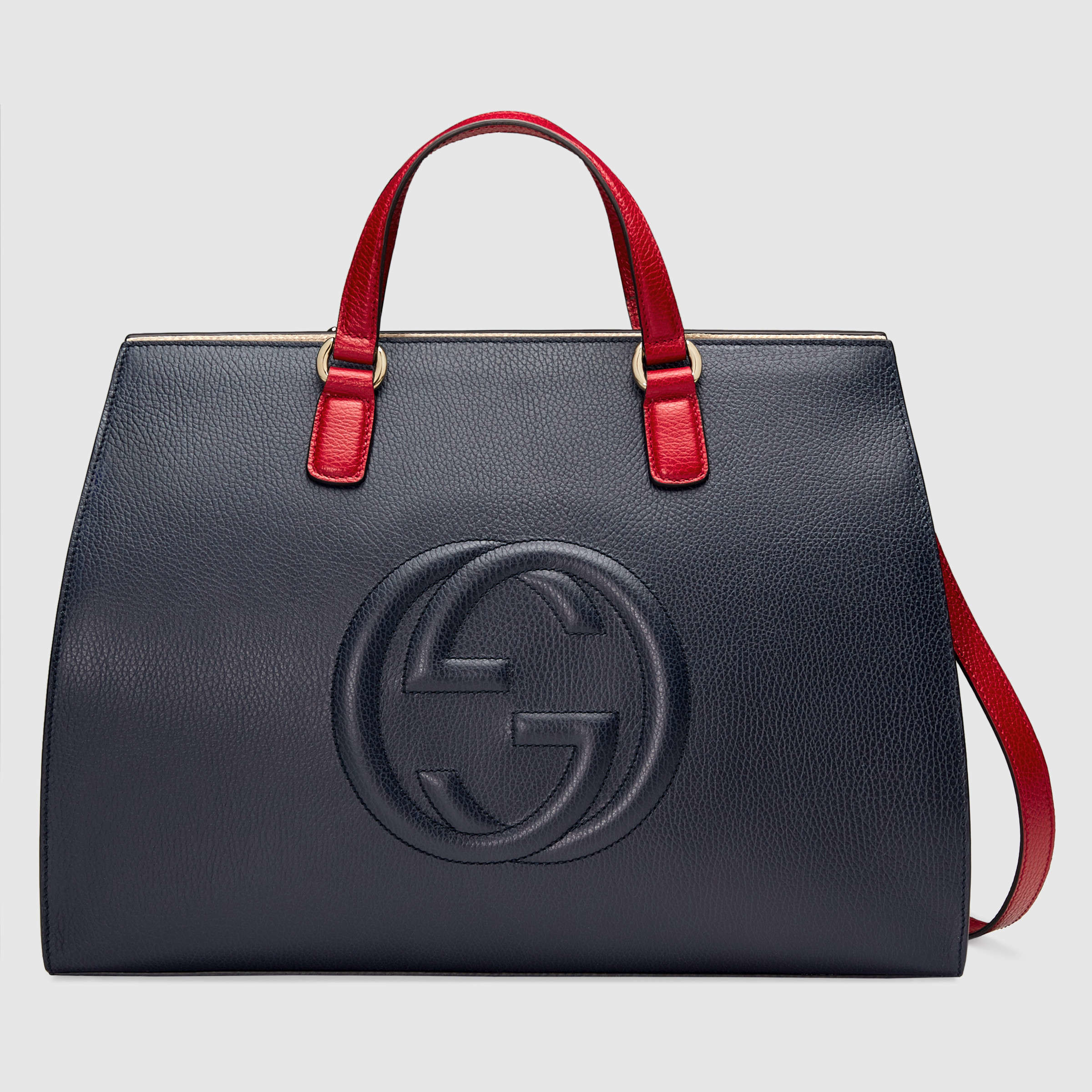 Lyst - Gucci Soho Leather Top Handle Bag in Blue