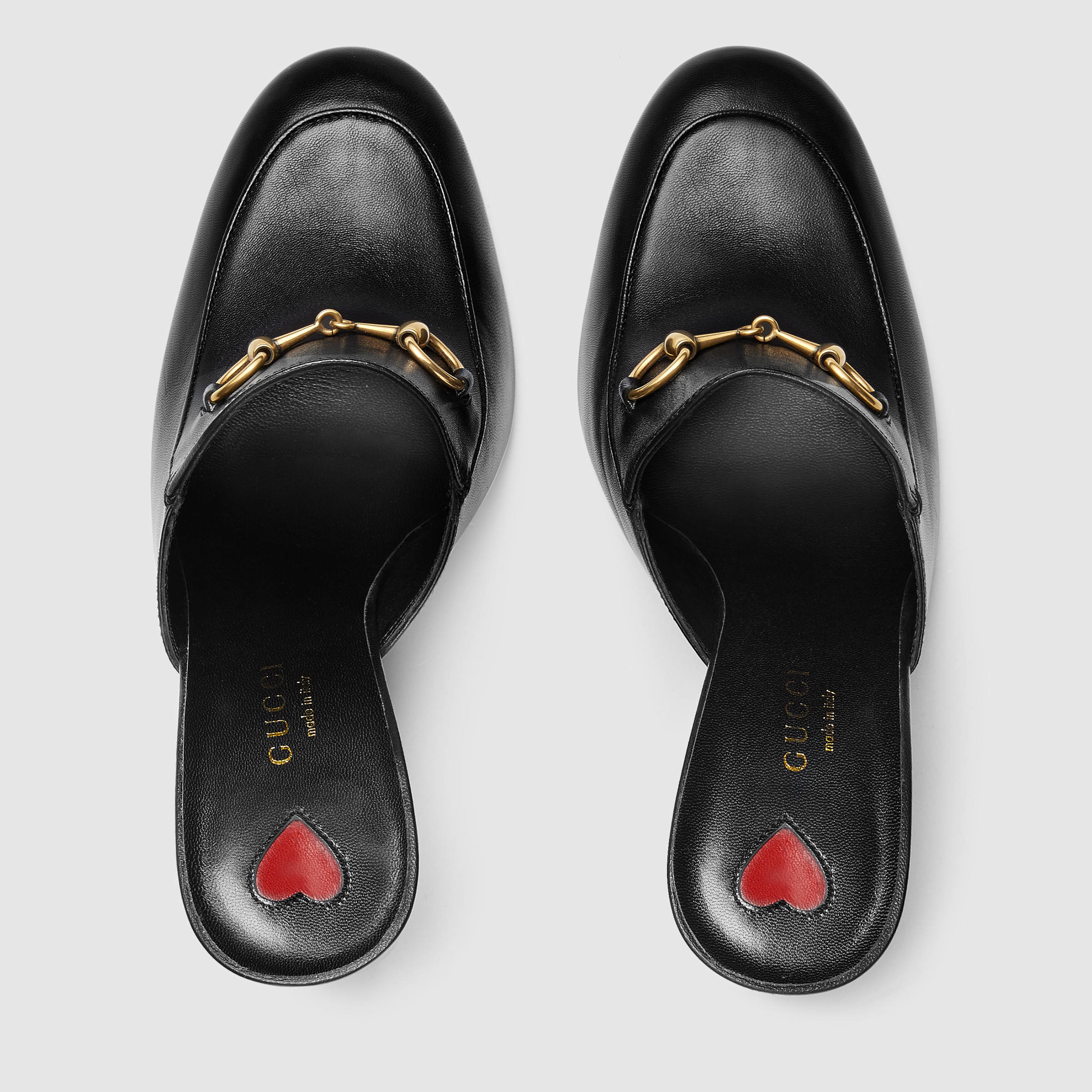 Gucci Princetown Leather Mules in Black | Lyst