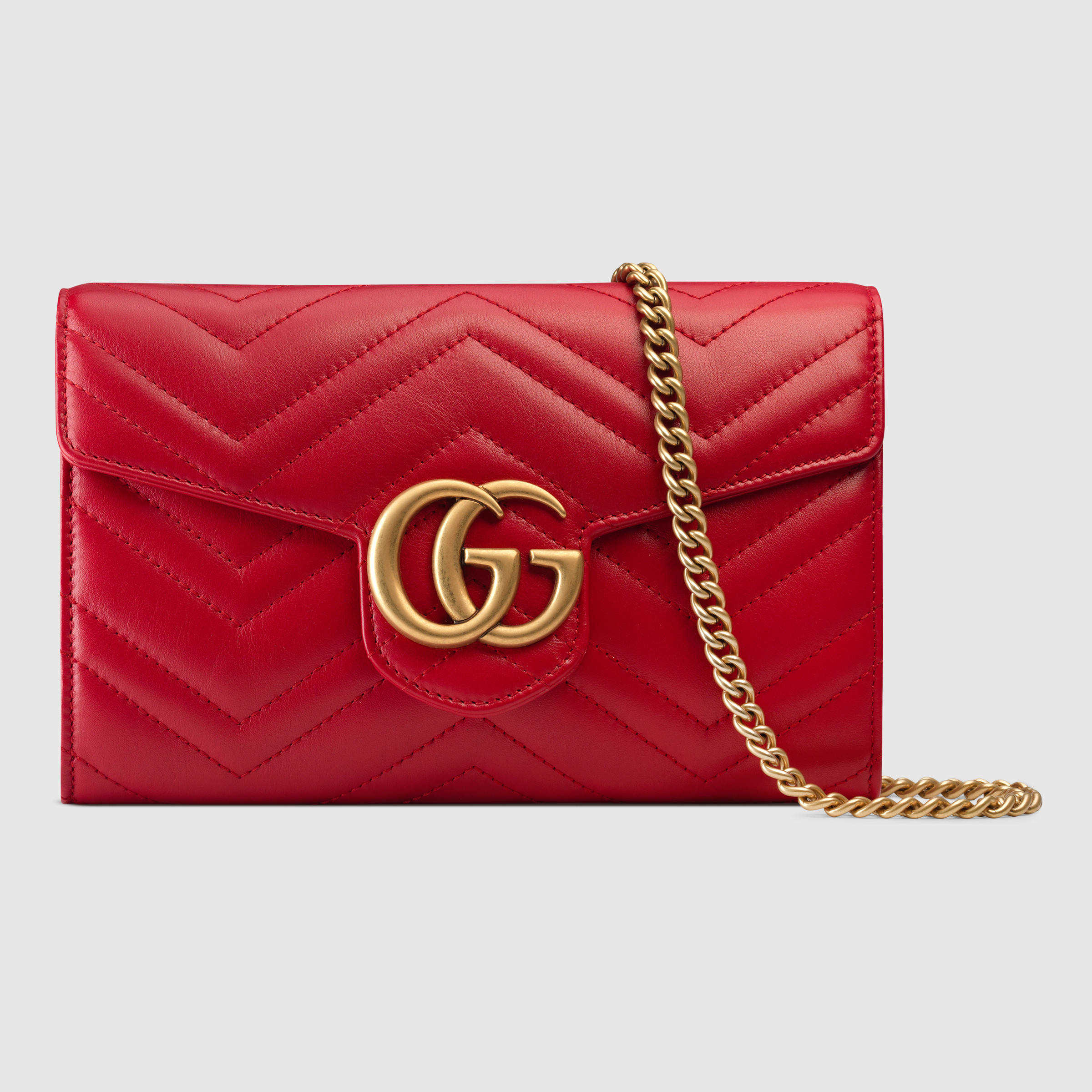 Lyst - Gucci GG Marmont Matelassé Leather Mini Shoulder Bag in Red