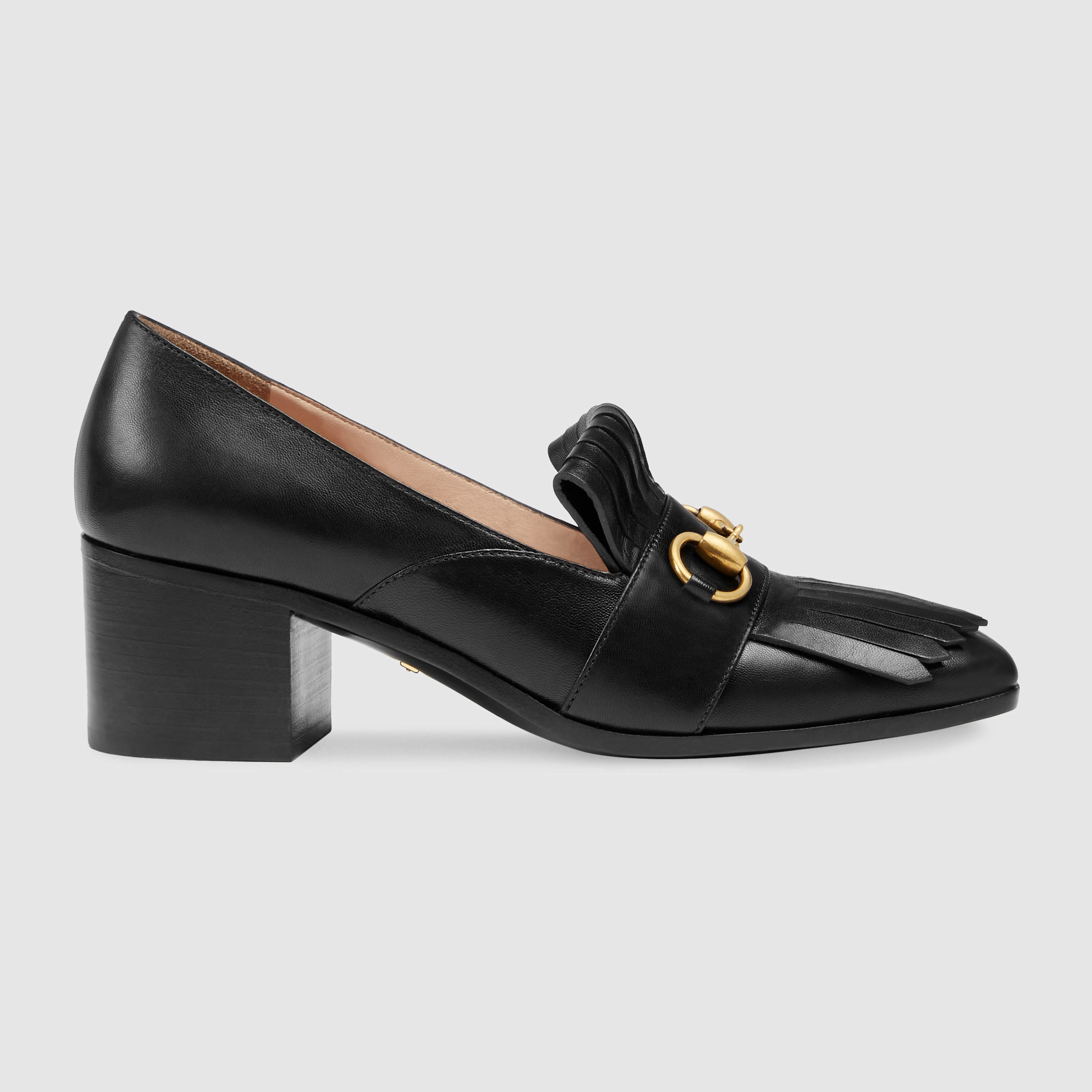 Gucci Leather Loafers in Black | Lyst