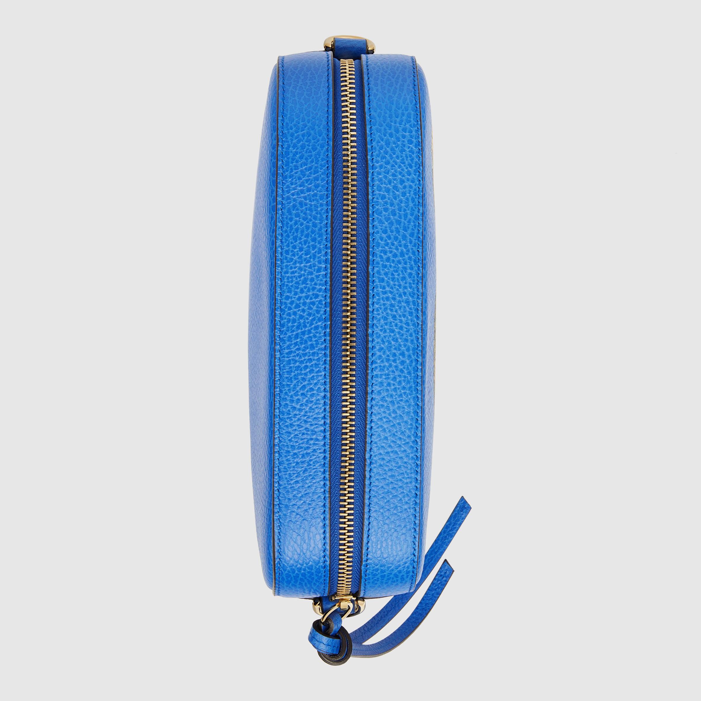 Lyst - Gucci Tiger Print Leather Shoulder Bag in Blue