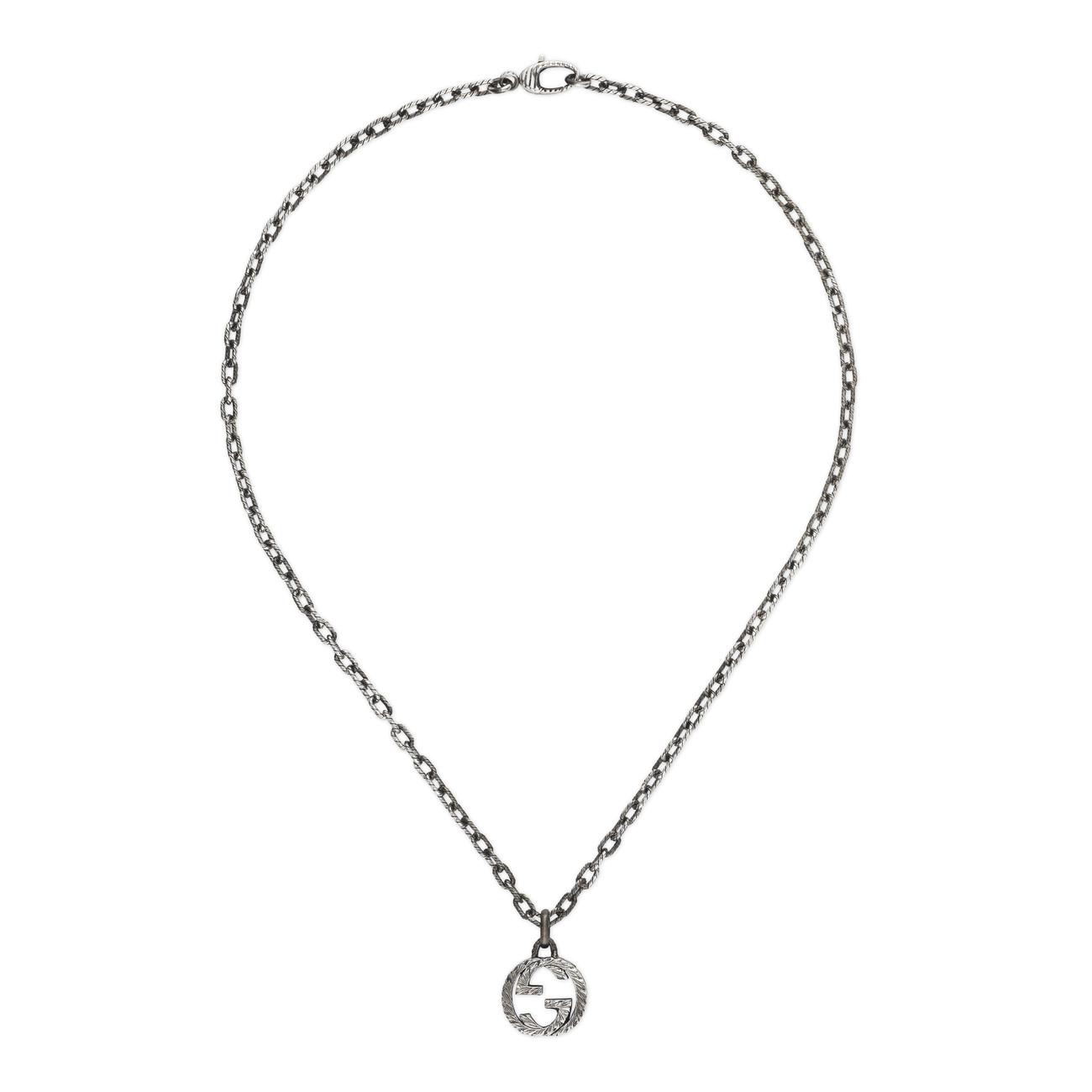 Lyst - Gucci Interlocking G Pendant Necklace in Metallic for Men - Save ...