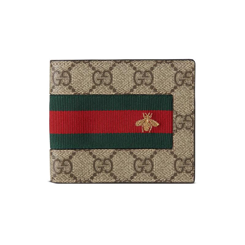 Lyst - Gucci Web Gg Supreme Wallet in Green for Men