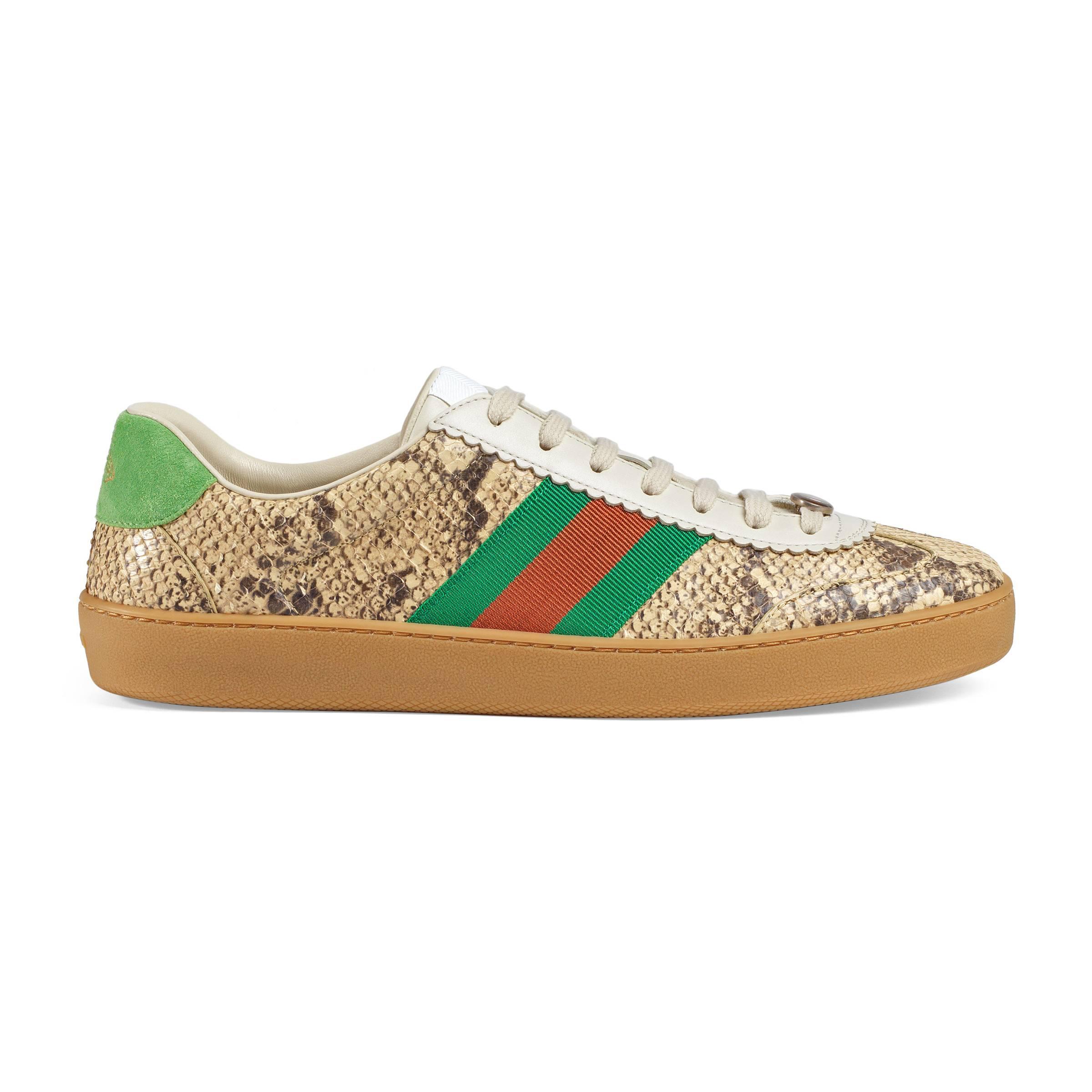 Lyst - Gucci G74 Python Sneaker With Web for Men