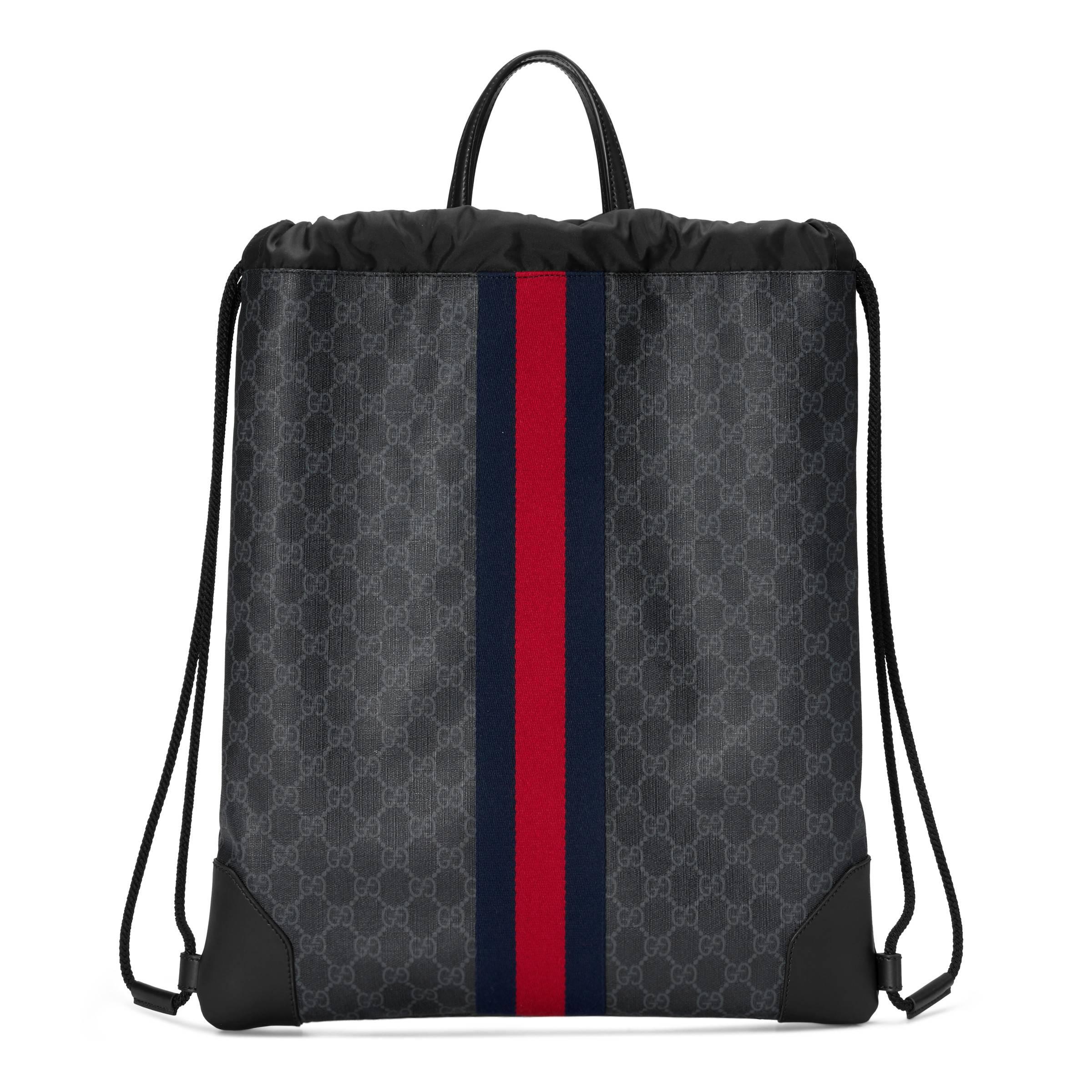 Gucci Soft GG Supreme Drawstring Backpack in Black for Men - Save 25% - Lyst