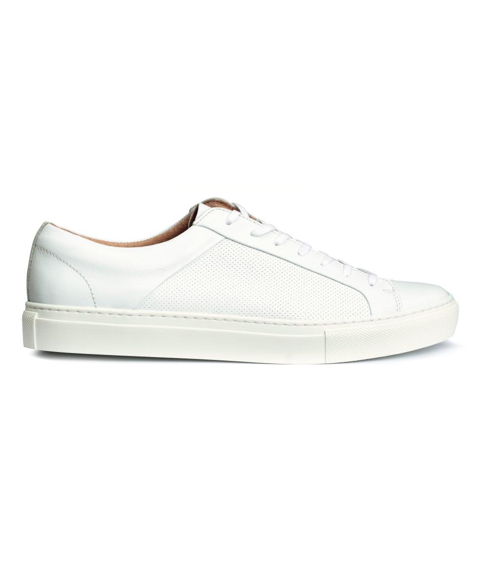 Lyst H&amp;M Leather Trainers in White for Men