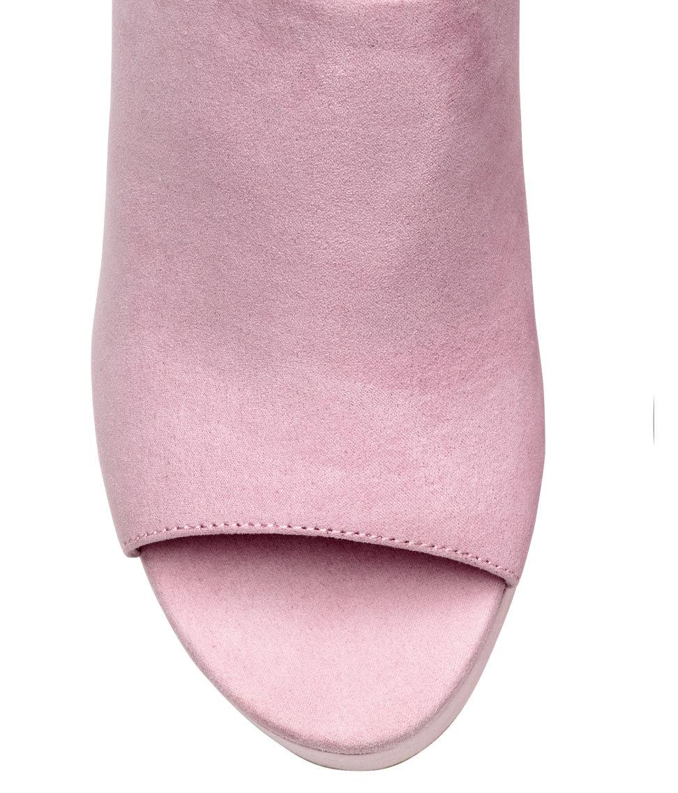 platform mules pink