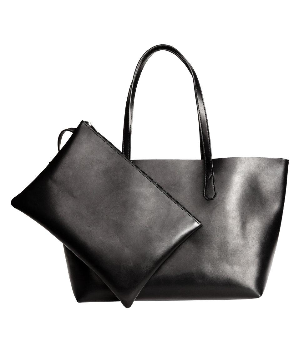 H&m Shopper With A Clutch Bag in Black | Lyst
