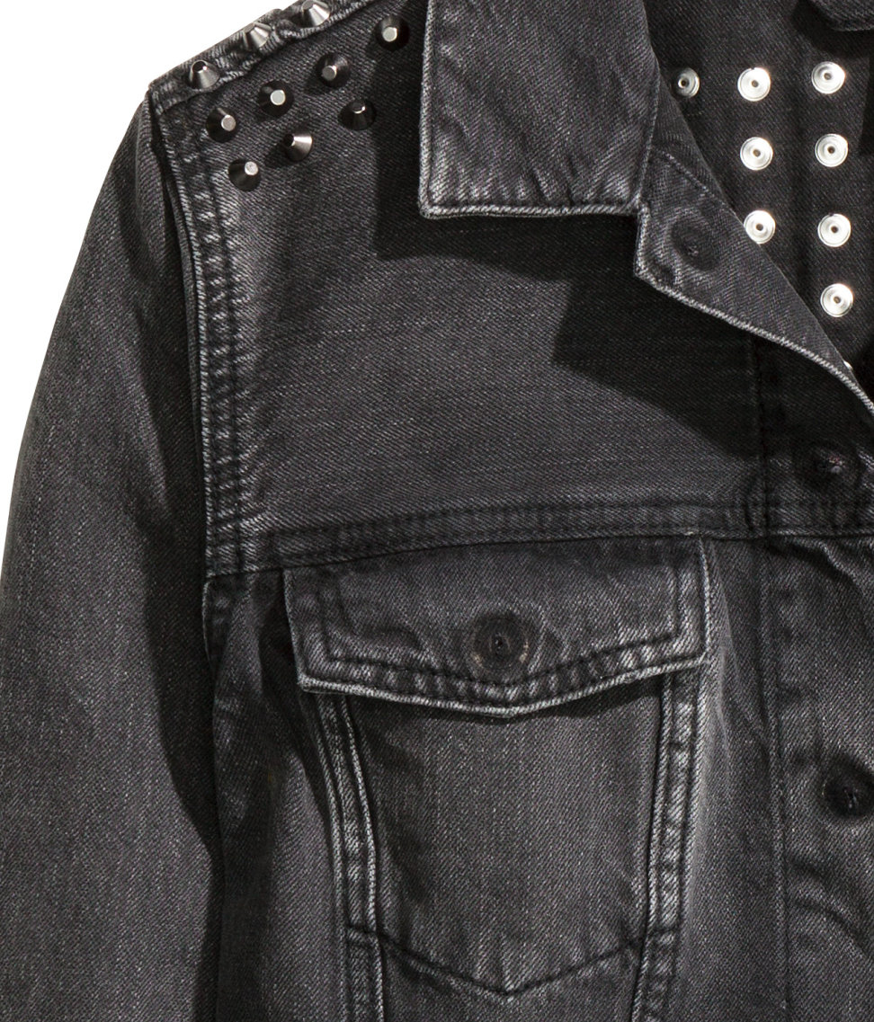 black denim jacket with studs