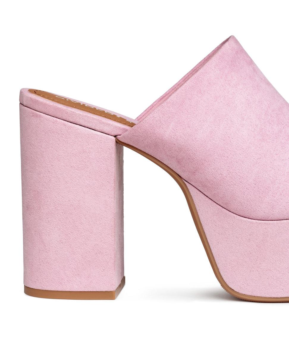 platform mules pink