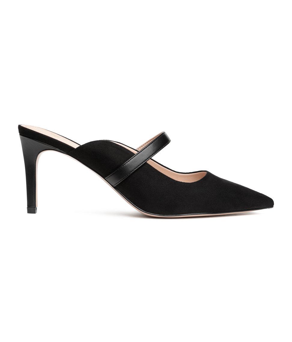 h&m mules black