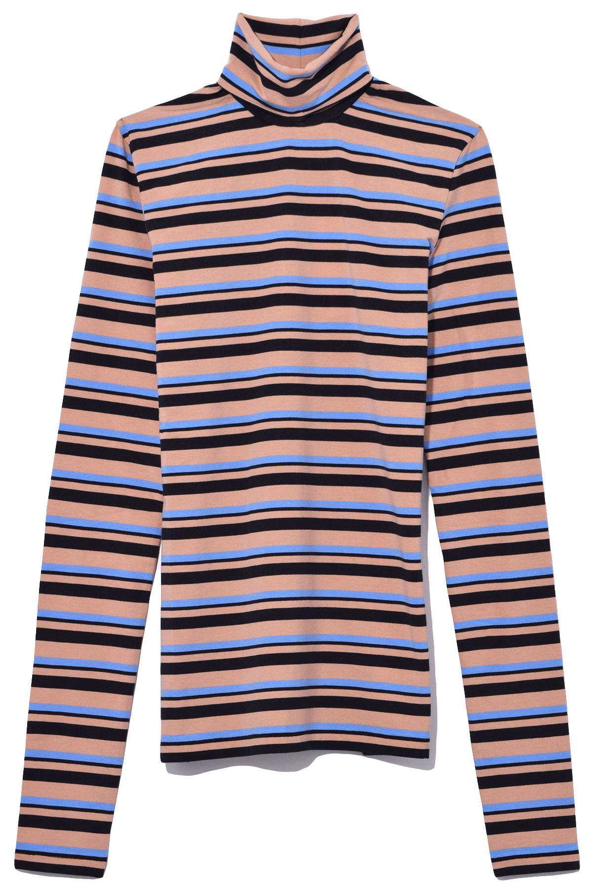 Schouler Blue Sheer Turtleneck Stripe Proenza Jersey In Women's 8wEddqxB