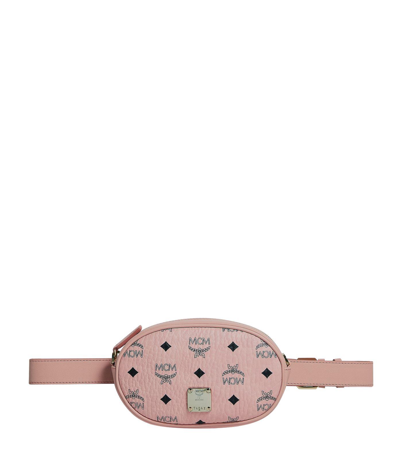 MCM Essential Visetos Belt Bag in Pink Lyst