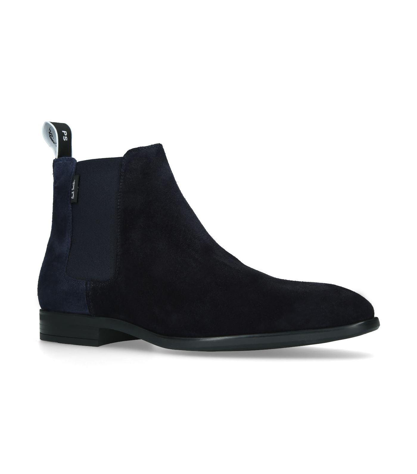 Paul Smith Suede Gerald Chelsea Boots in Blue for Men - Lyst