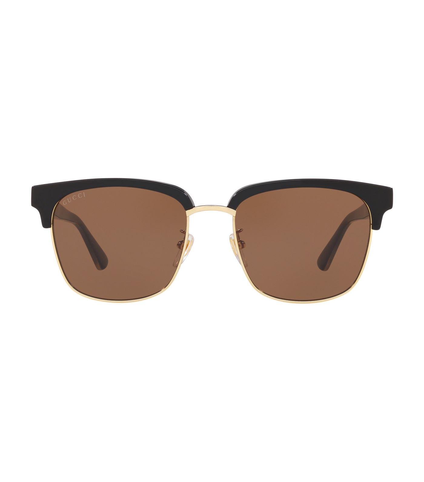 Gucci Rectangular Sunglasses in Black - Lyst