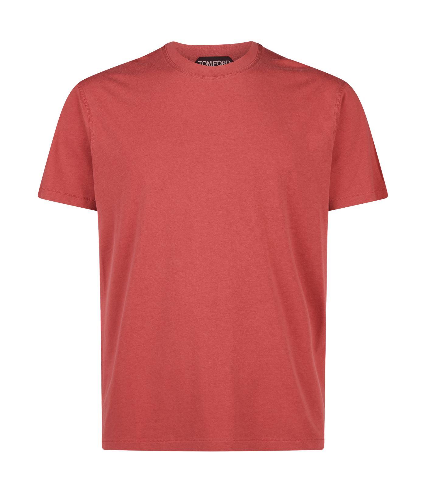 Tom Ford Cotton-blend T-shirt in Red for Men - Lyst